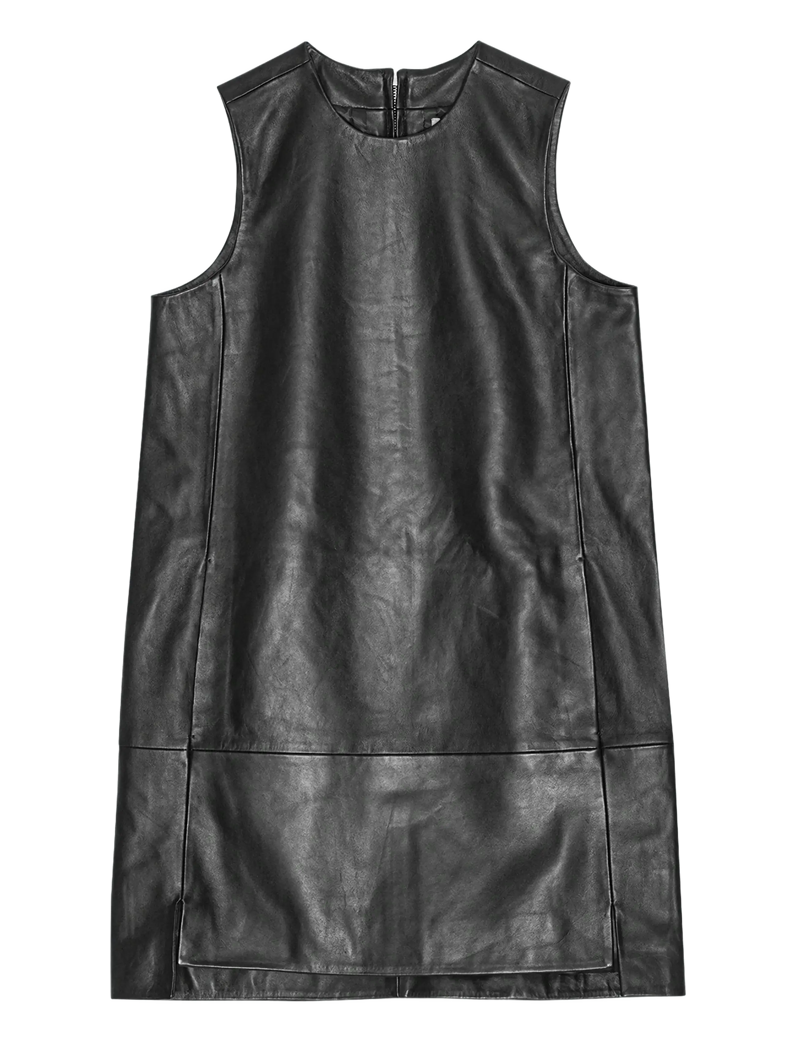 MINI LEATHER DRESS - BLACK