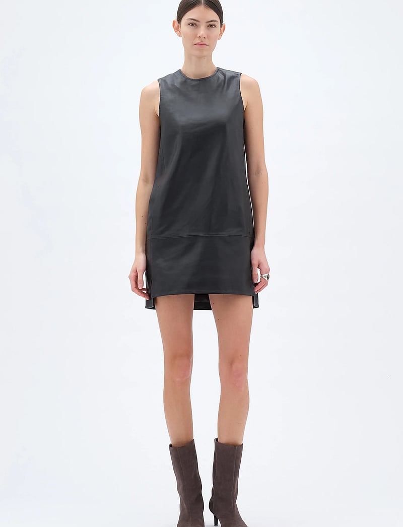 REMAIN Birger Christensen - MINI LEATHER DRESS - festklänningar - black - 0
