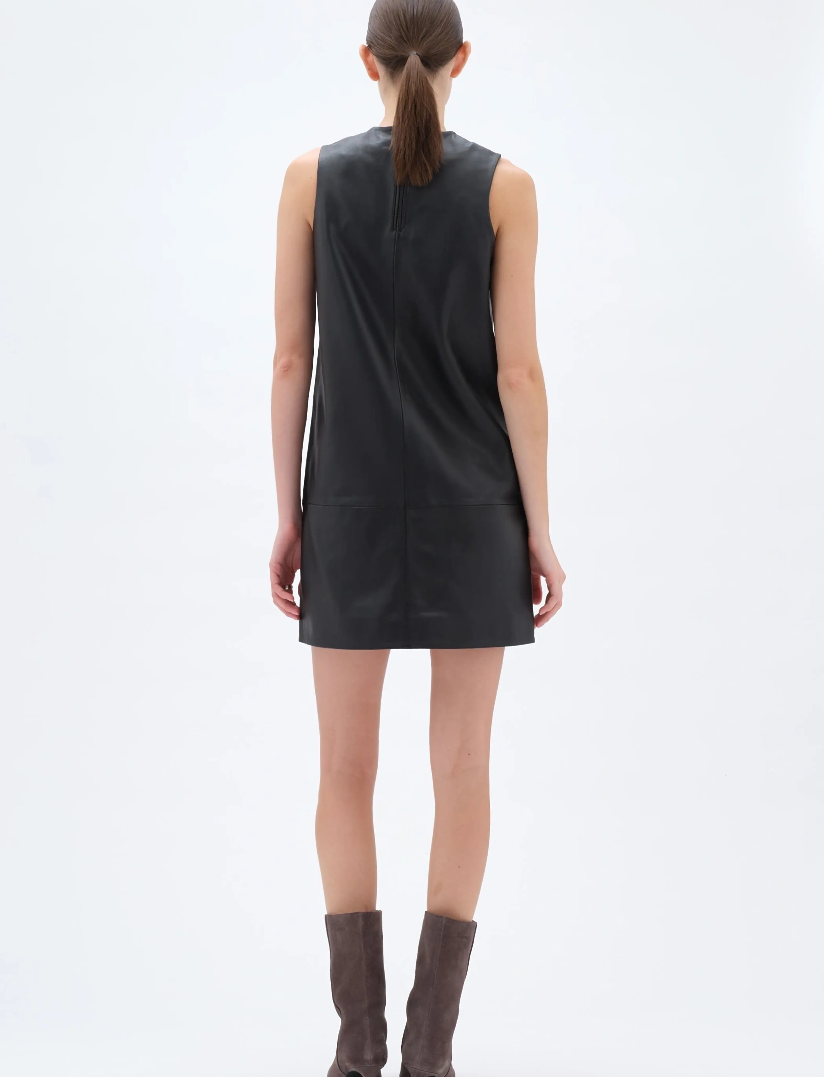 REMAIN Birger Christensen - MINI LEATHER DRESS - festklänningar - black - 3