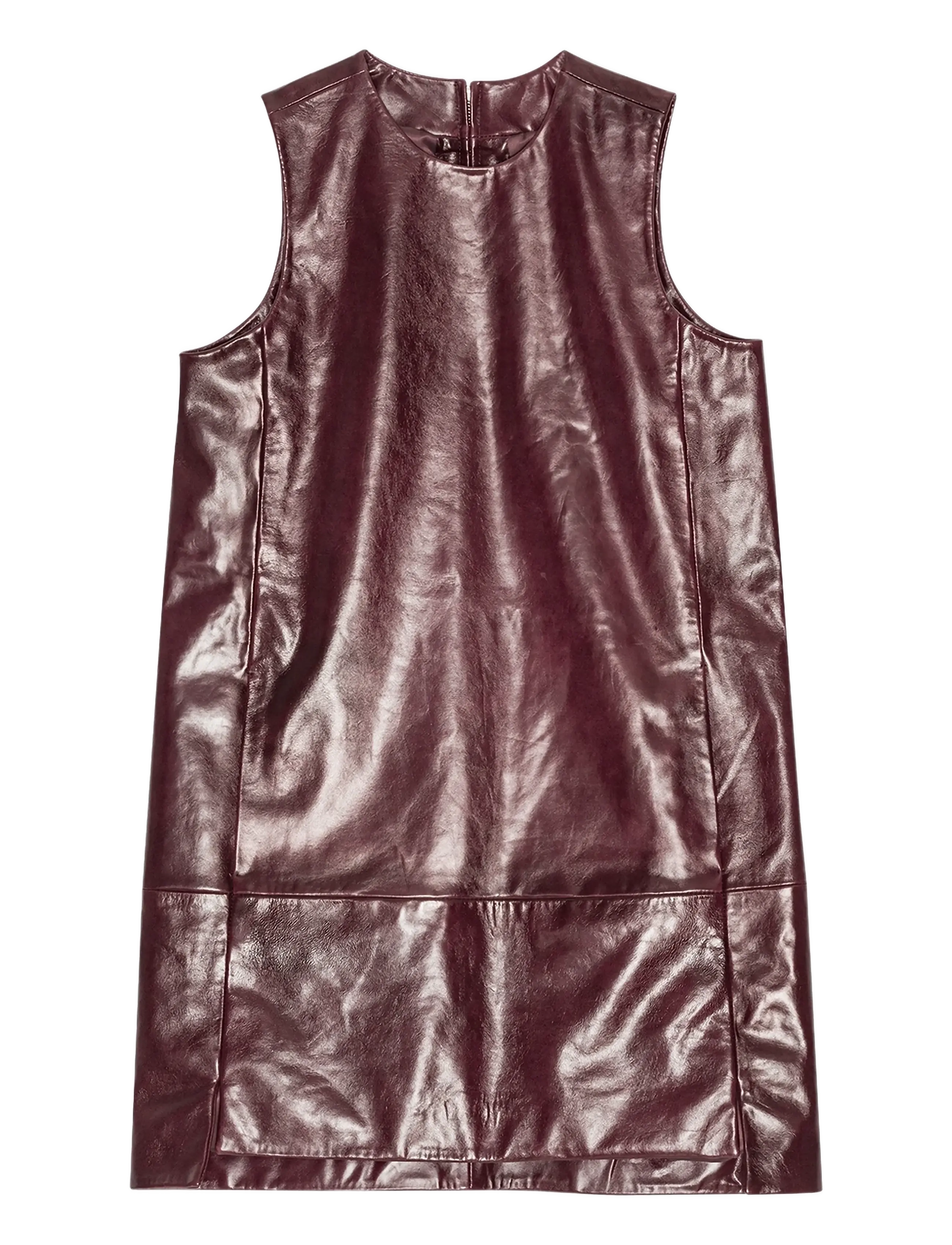 REMAIN Birger Christensen MINI LEATHER DRESS - REMAIN Birger Christensen - ZINFANDEL / burgundy