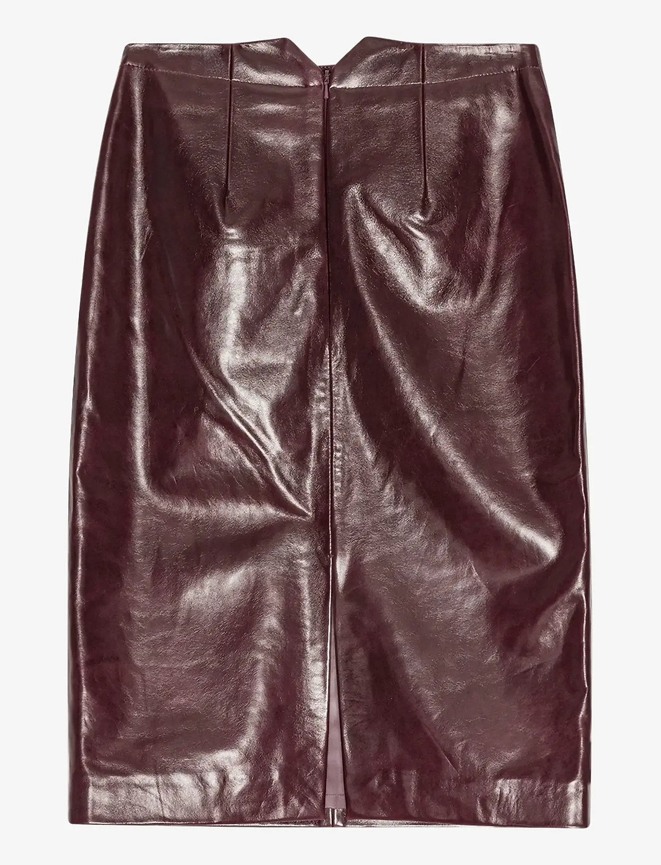 REMAIN Birger Christensen - MIDI LEATHER SKIRT - nahast seelikud - zinfandel - 2