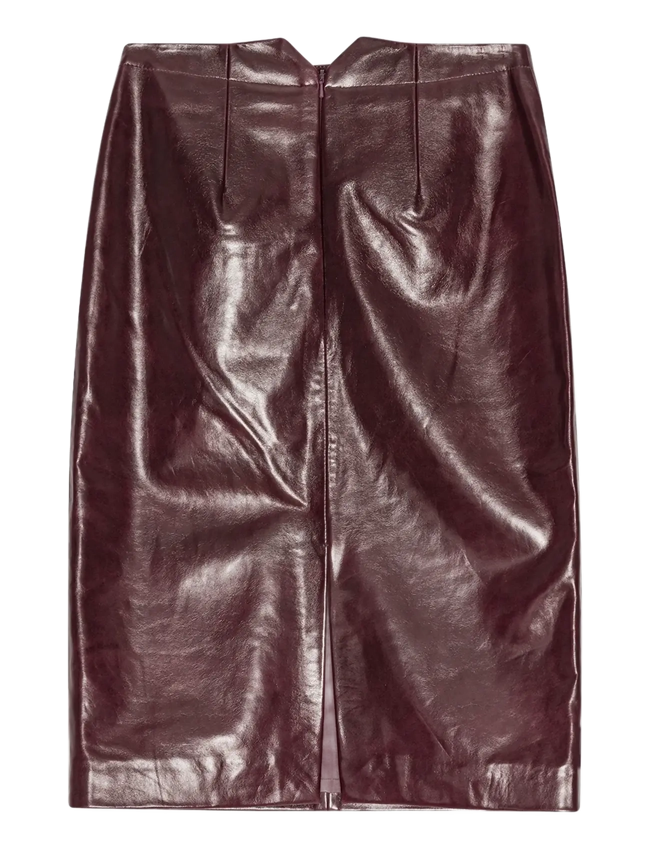 REMAIN Birger Christensen - MIDI LEATHER SKIRT - zinfandel - 2