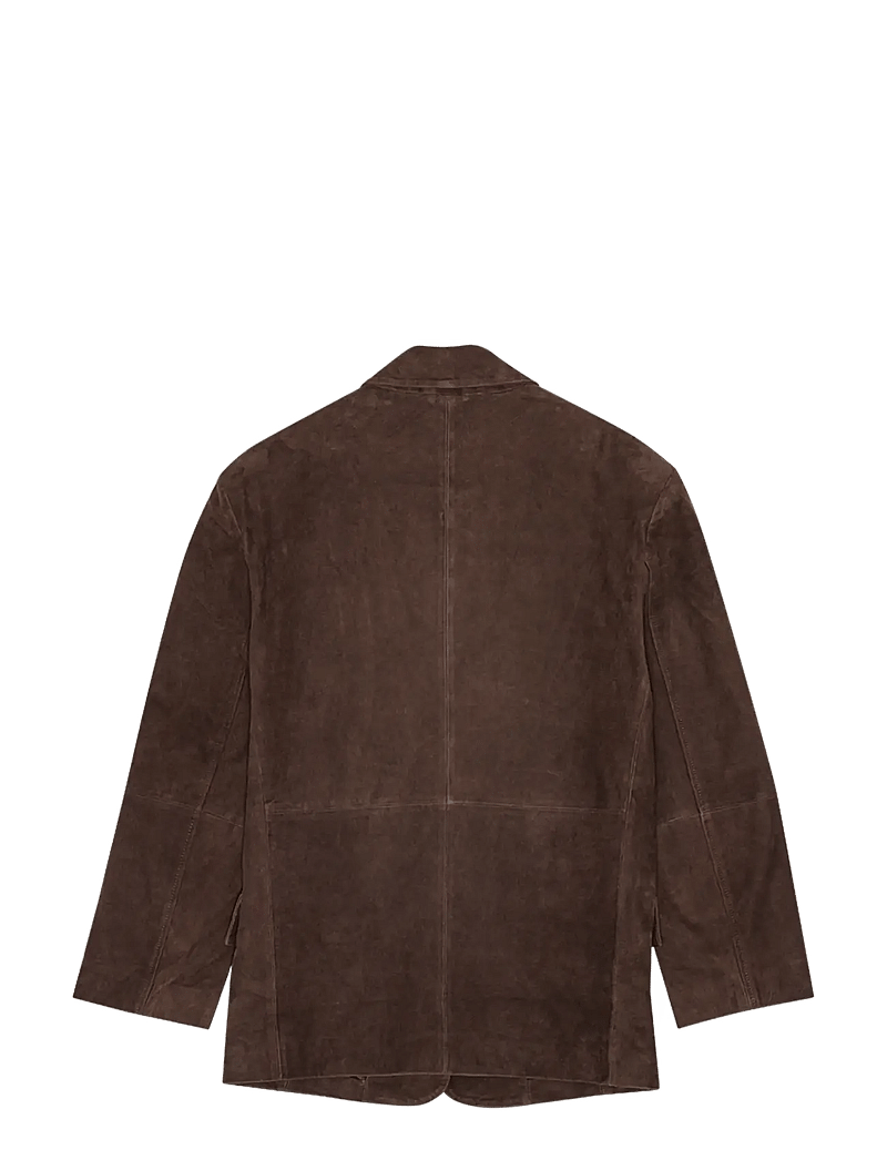 REMAIN Birger Christensen - OVERSIZED SUEDE BLAZER - læderjakker - chicory coffee - 2