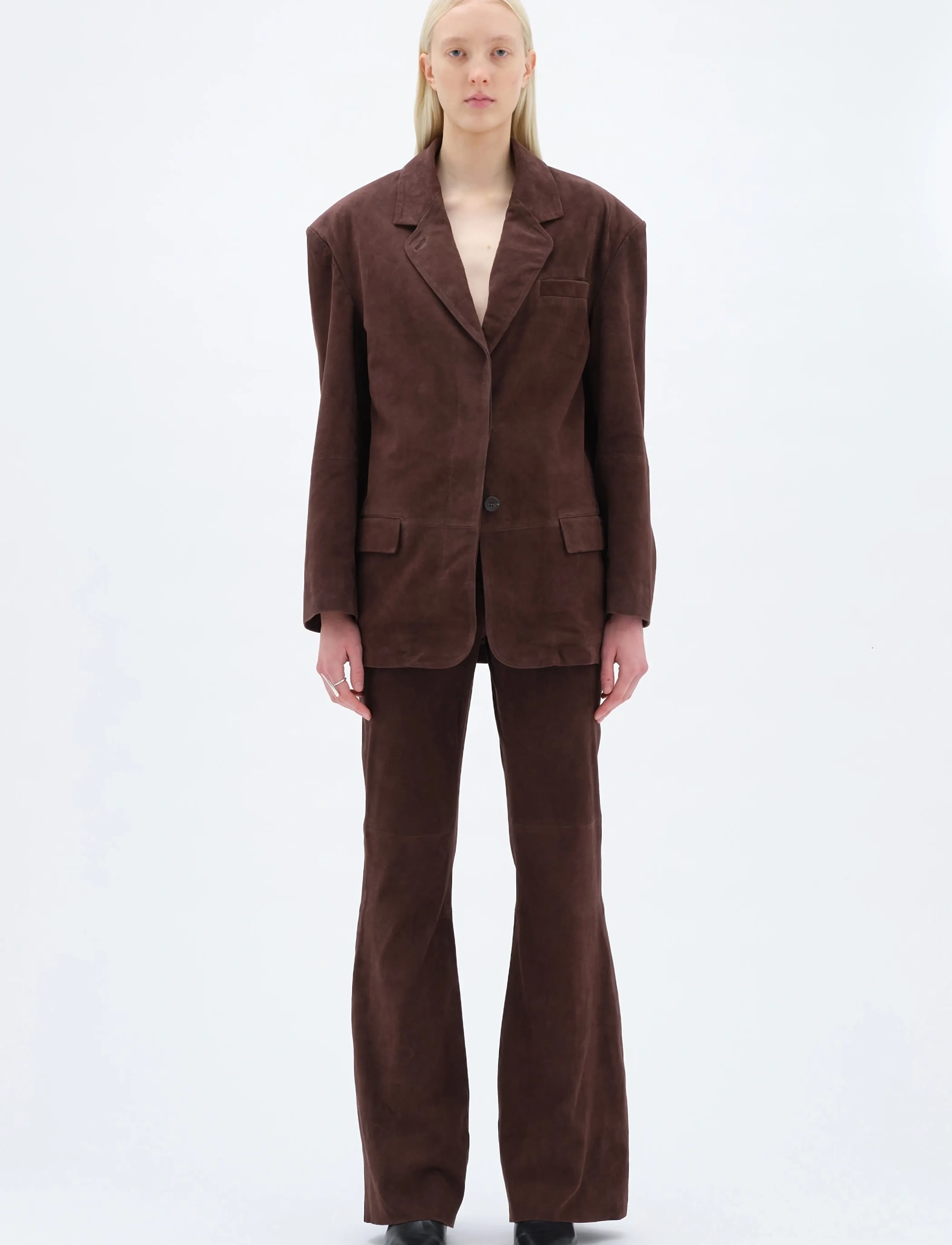 REMAIN Birger Christensen Oversized Suede Blazer, 32, Brown, Jakker > Læder, Dame