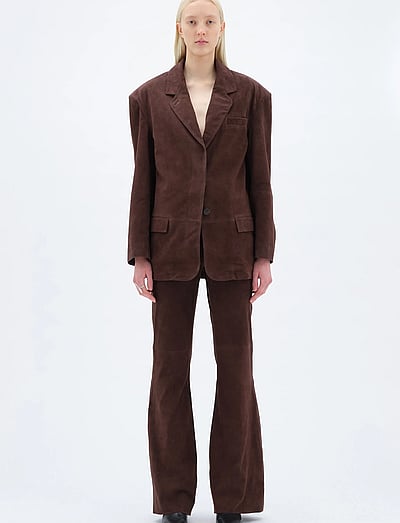 REMAIN Birger Christensen OVERSIZED SUEDE BLAZER - REMAIN - CHICORY COFFEE / brown