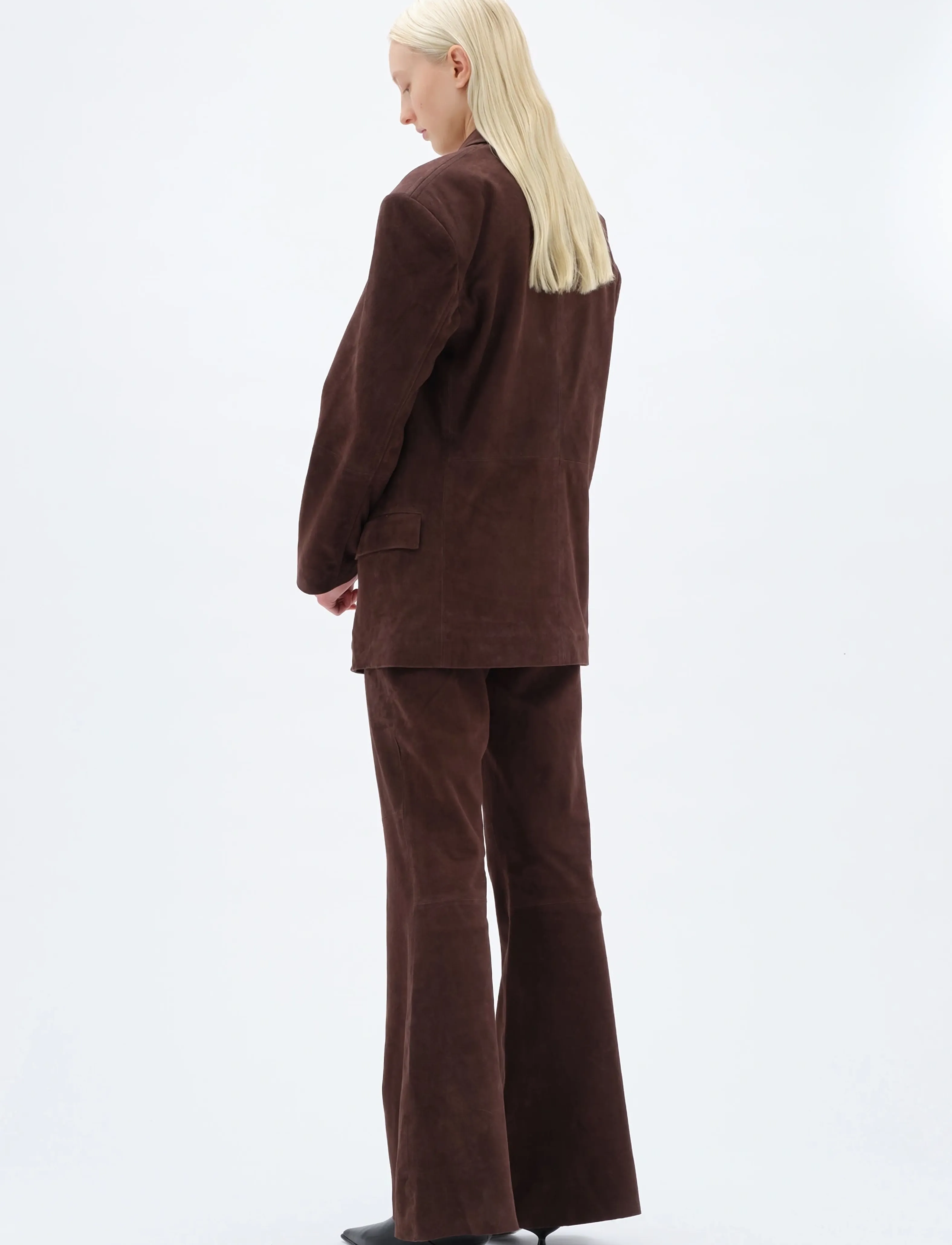 REMAIN Birger Christensen - OVERSIZED SUEDE BLAZER - overtøj - chicory coffee - 3