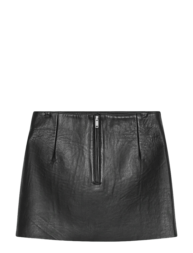 REMAIN Birger Christensen - MINI LEATHER SKIRT - lædernederdele - black - 1