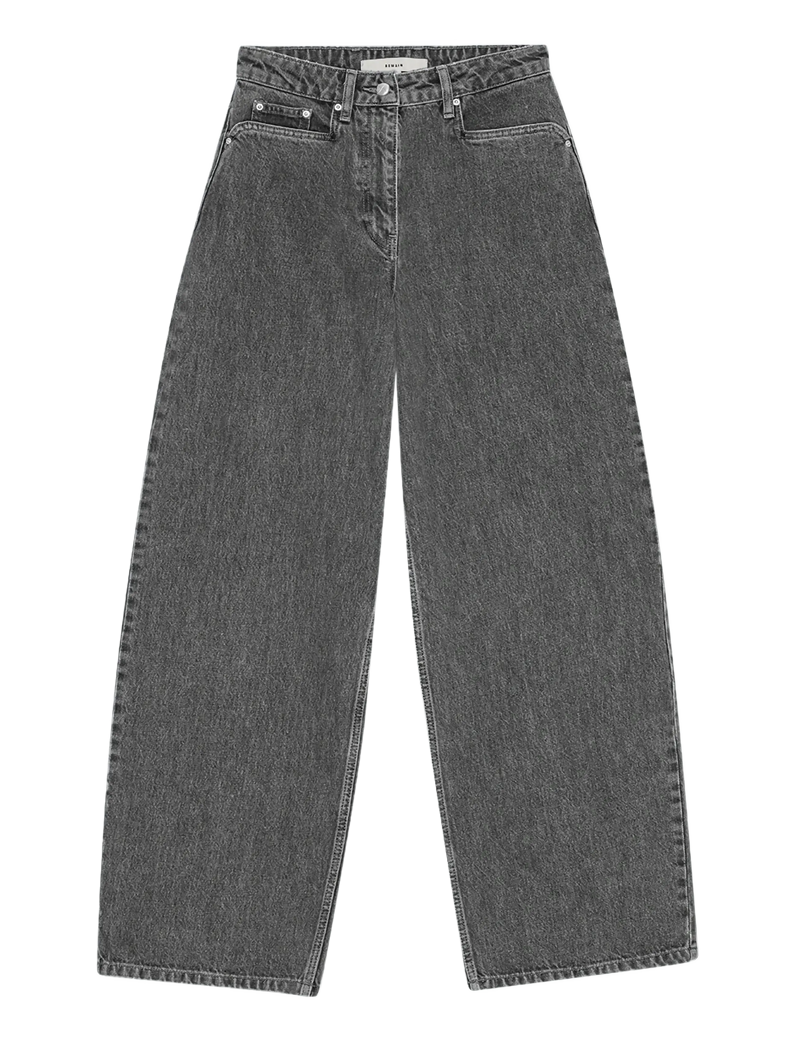 REMAIN Birger Christensen COCOON DENIM PANTS - REMAIN Birger Christensen - FROST GRAY / grey