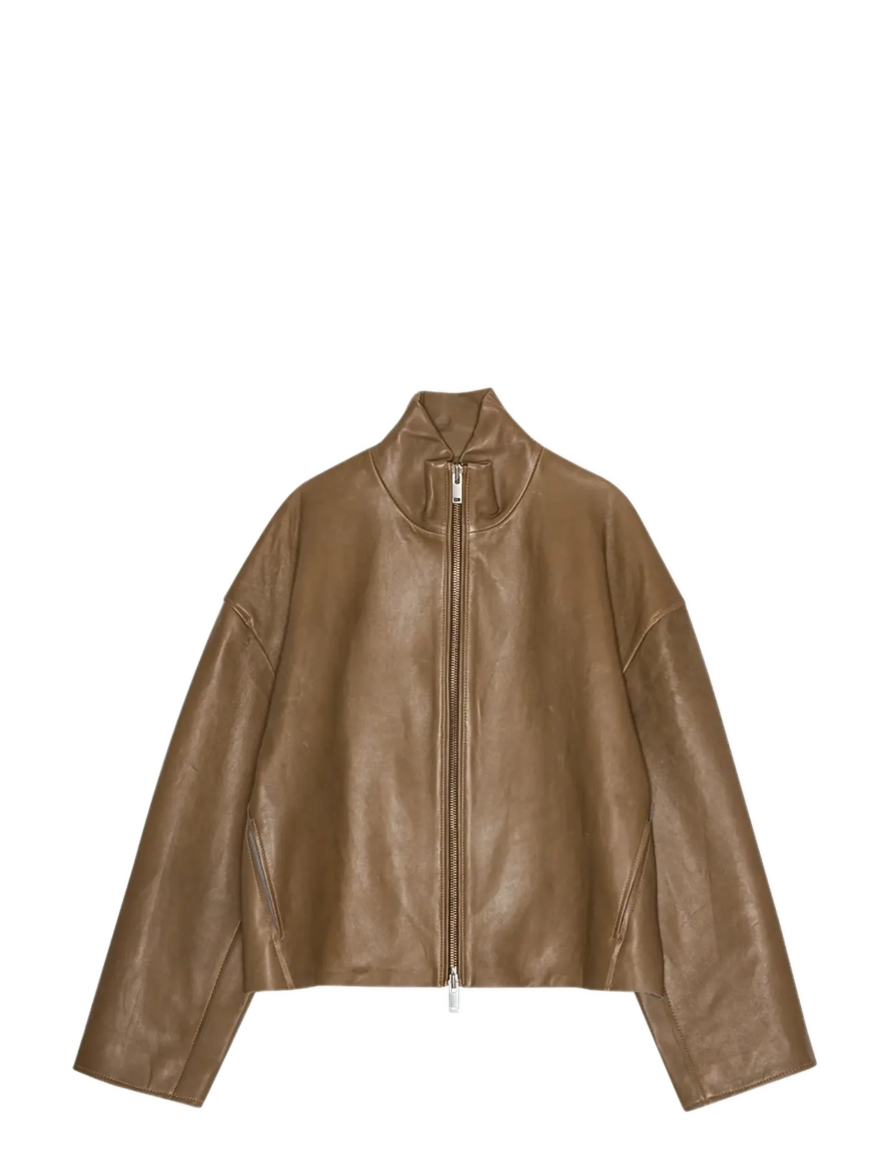 REMAIN Birger Christensen BONDED LEATHER JACKET - Nahktagid - SEPIA / brown
