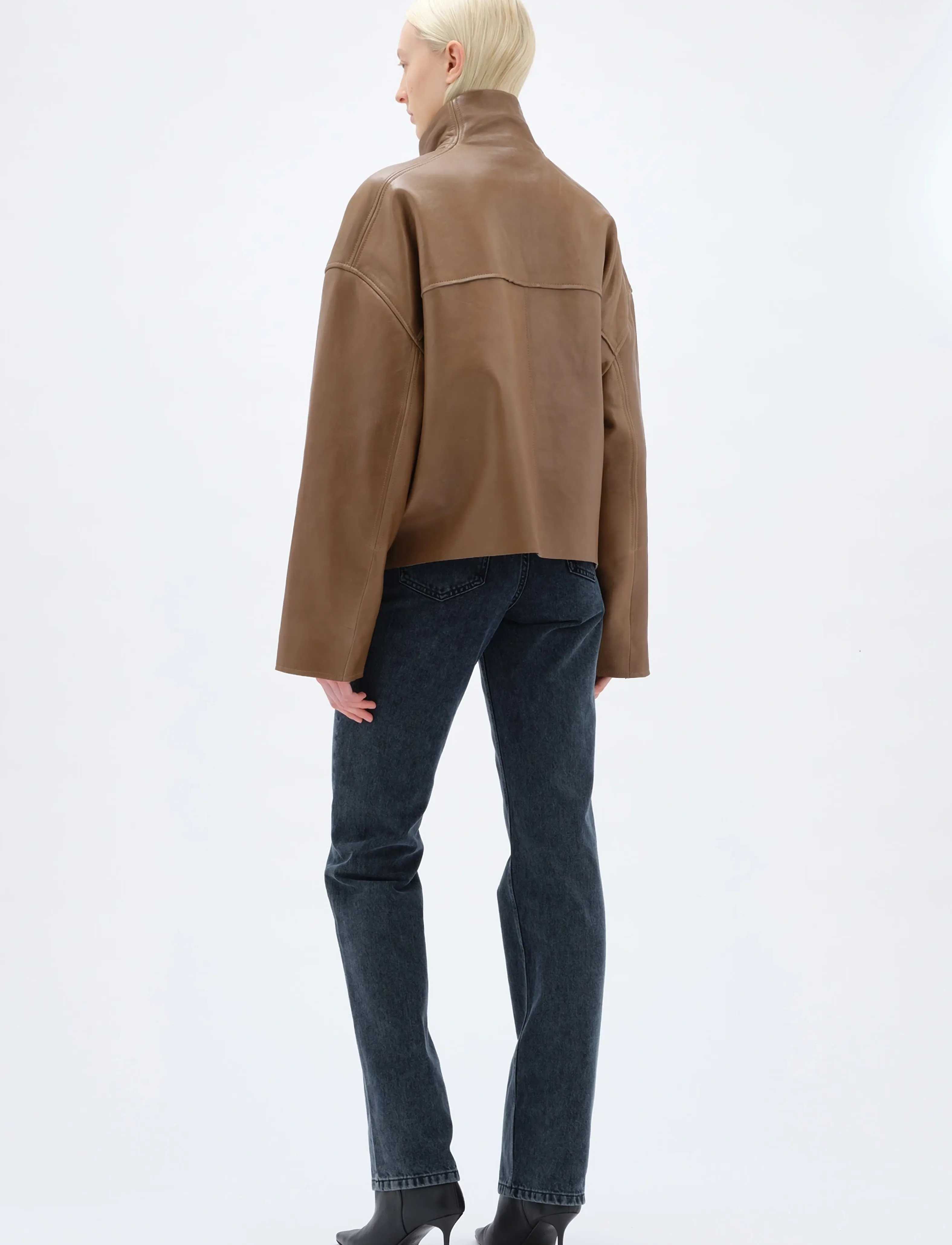 REMAIN Birger Christensen - BONDED LEATHER JACKET - sepia - 3