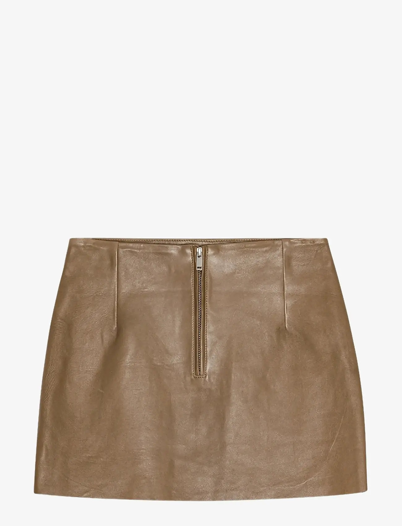 REMAIN Birger Christensen - MINI LEATHER SKIRT - lædernederdele - sepia - 1