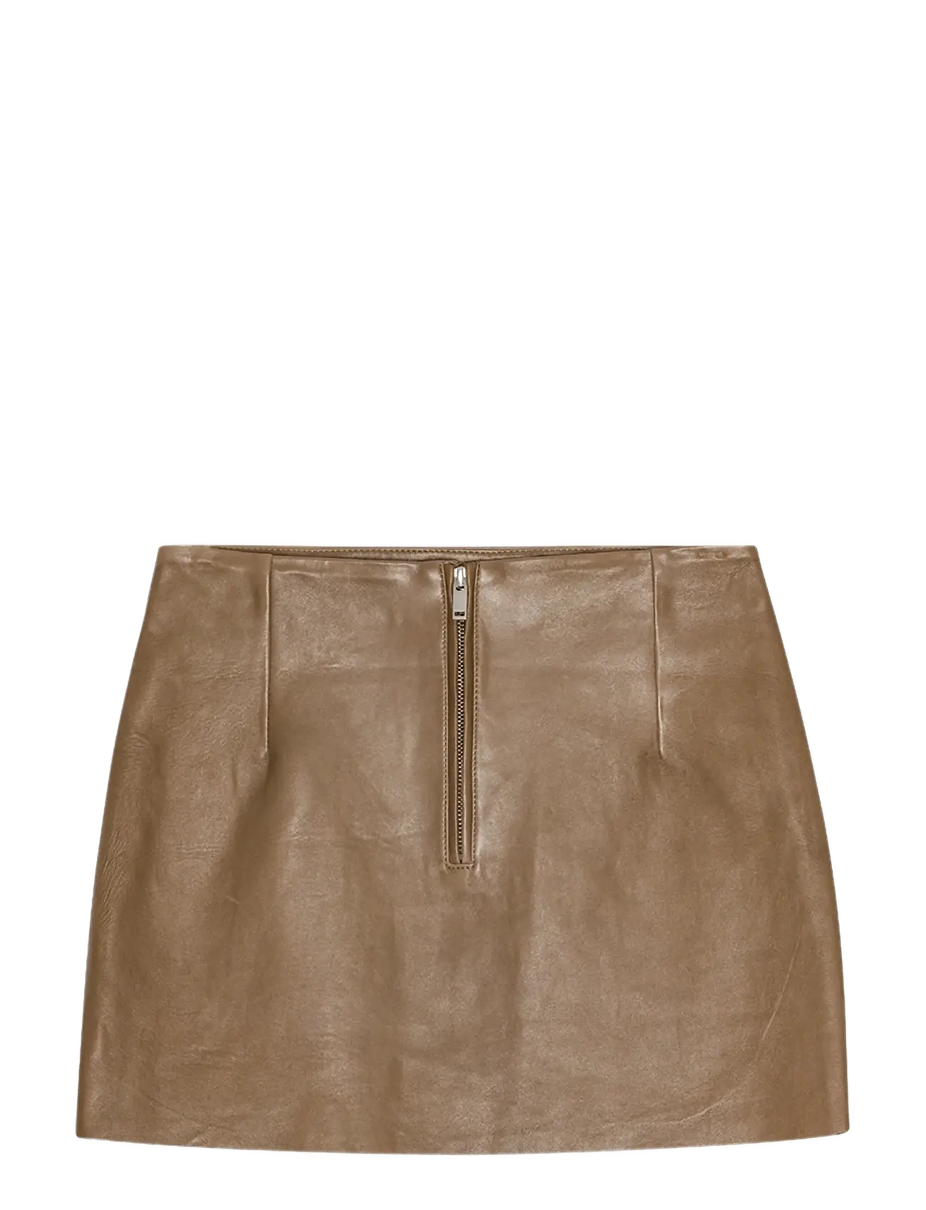 REMAIN Birger Christensen MINI LEATHER SKIRT - Lædernederdele - SEPIA / brown