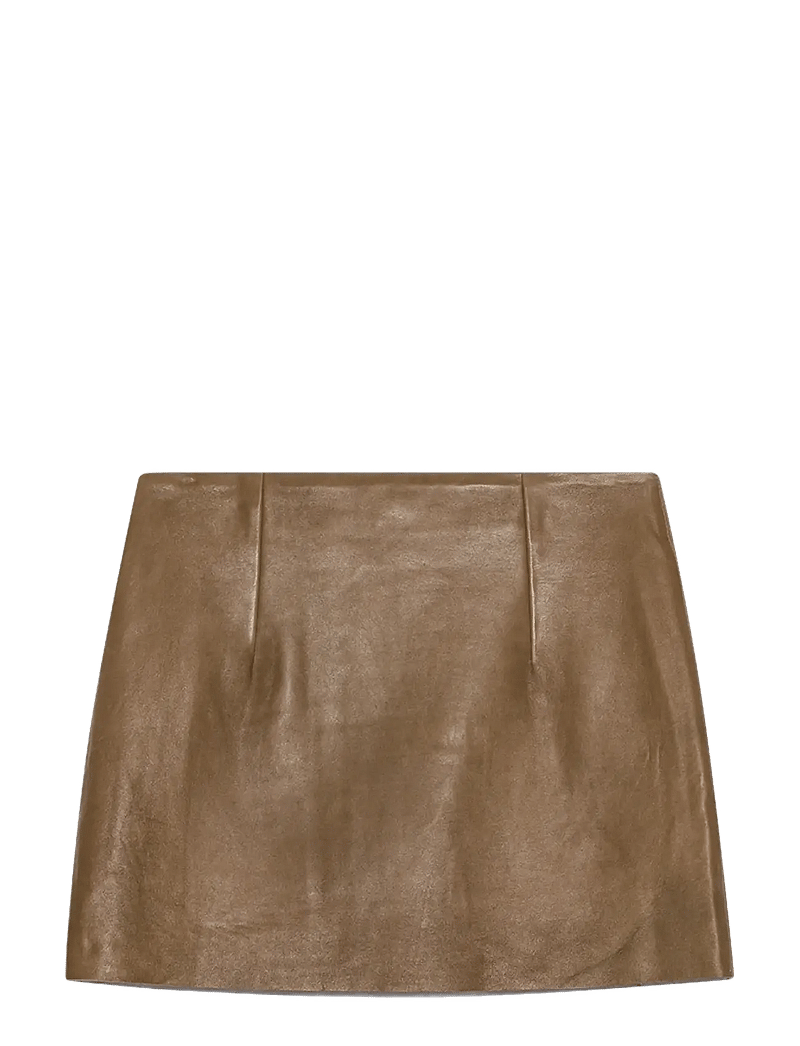 REMAIN Birger Christensen - MINI LEATHER SKIRT - lædernederdele - sepia - 2