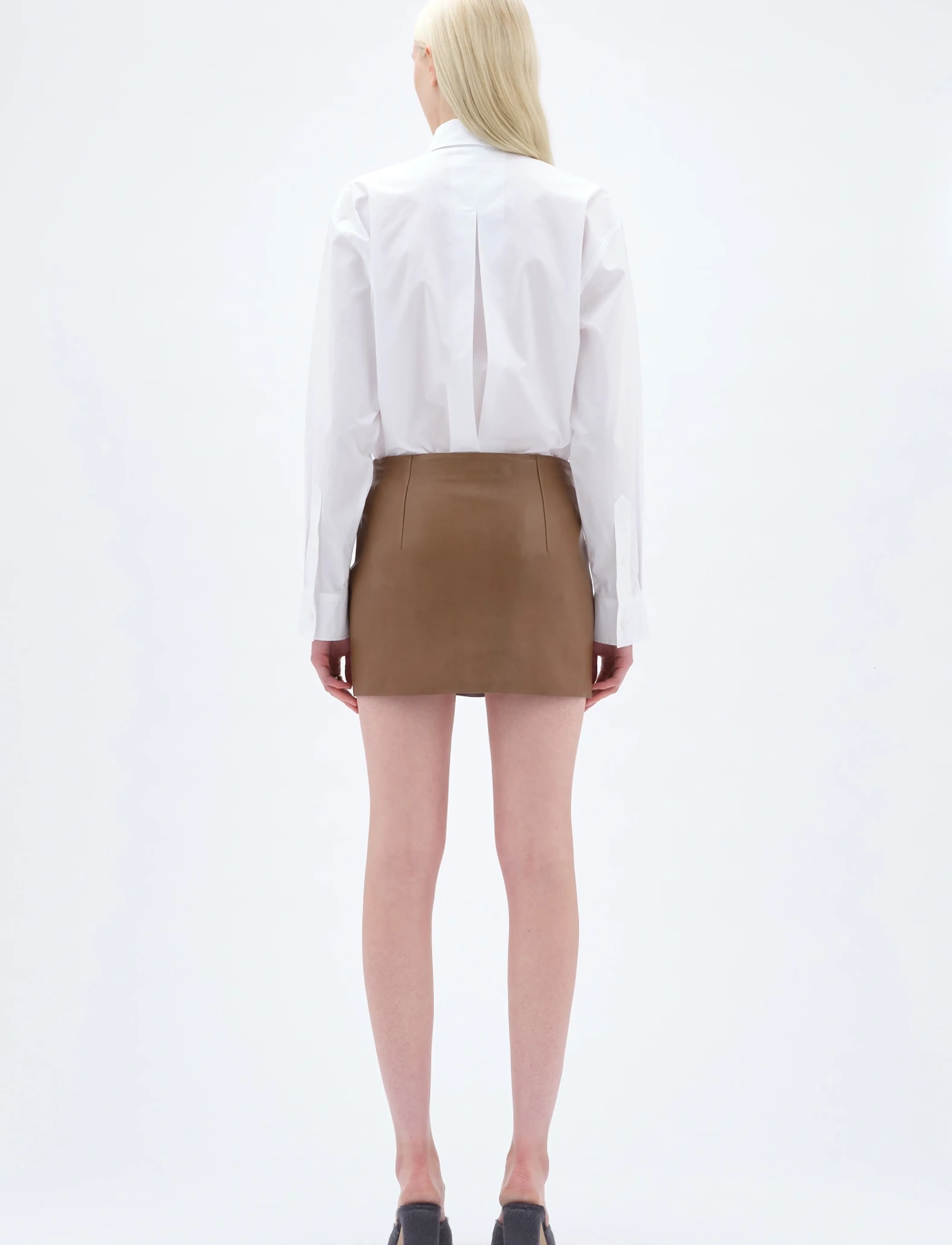 REMAIN Birger Christensen - MINI LEATHER SKIRT - leather skirts - sepia - 3