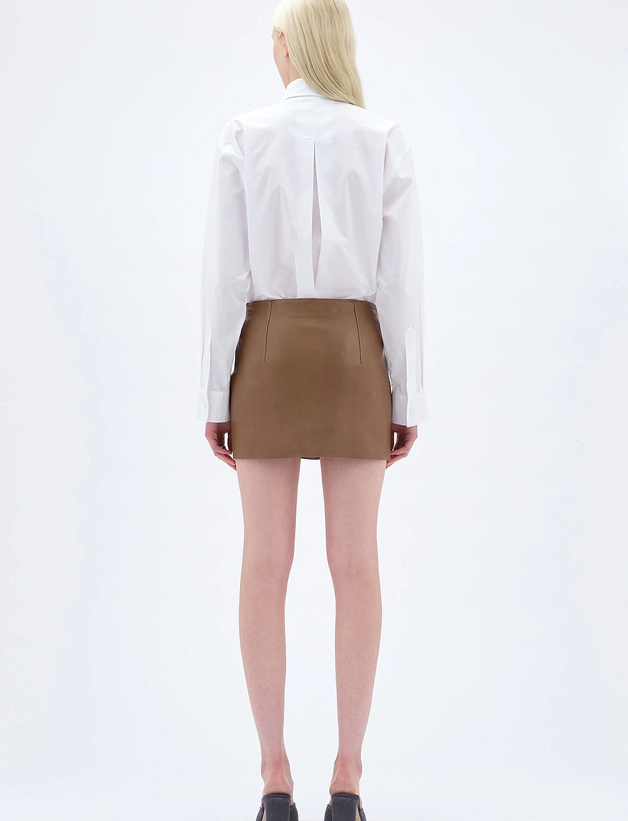 REMAIN Birger Christensen - MINI LEATHER SKIRT - leather skirts - sepia - 3