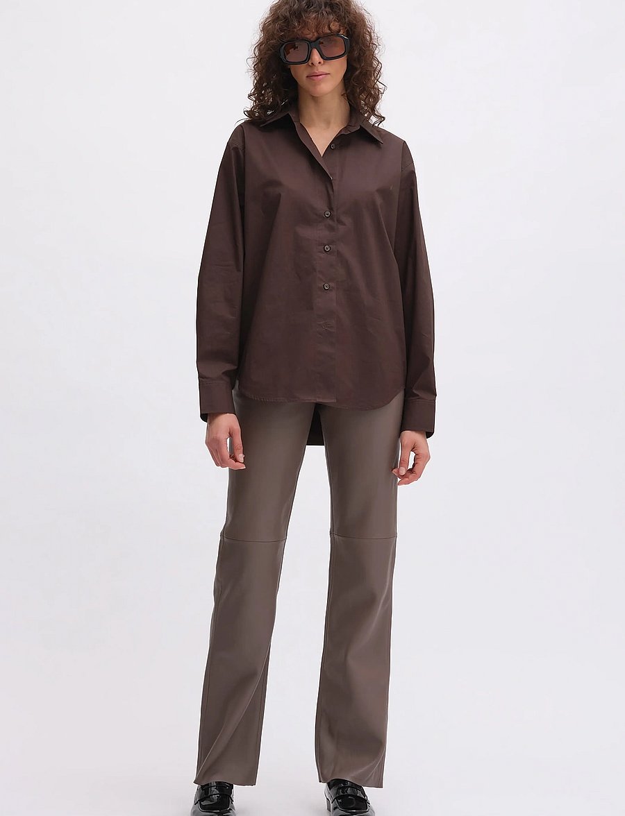 REMAIN Birger Christensen - BOXY SHIRT - langärmlige hemden - raisin - 0