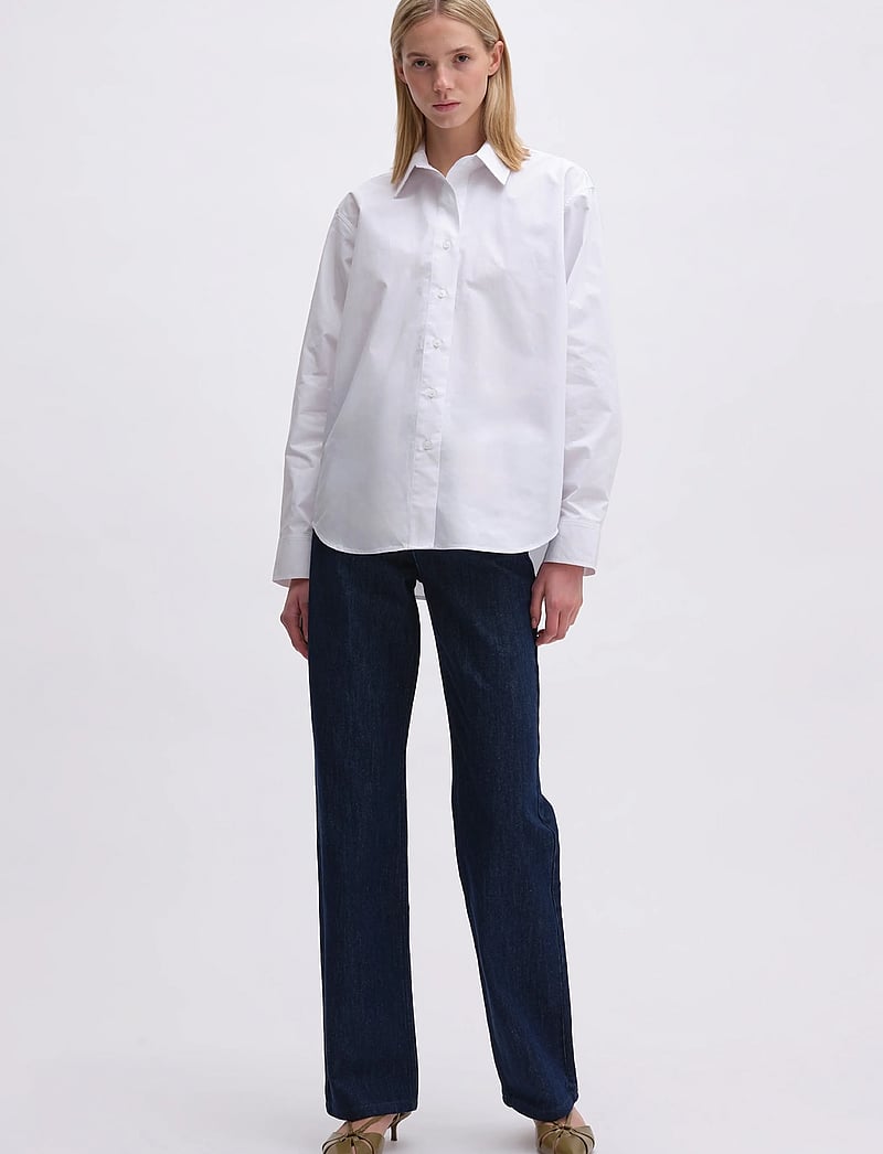 REMAIN Birger Christensen - BOXY SHIRT - long-sleeved shirts - bright white - 0