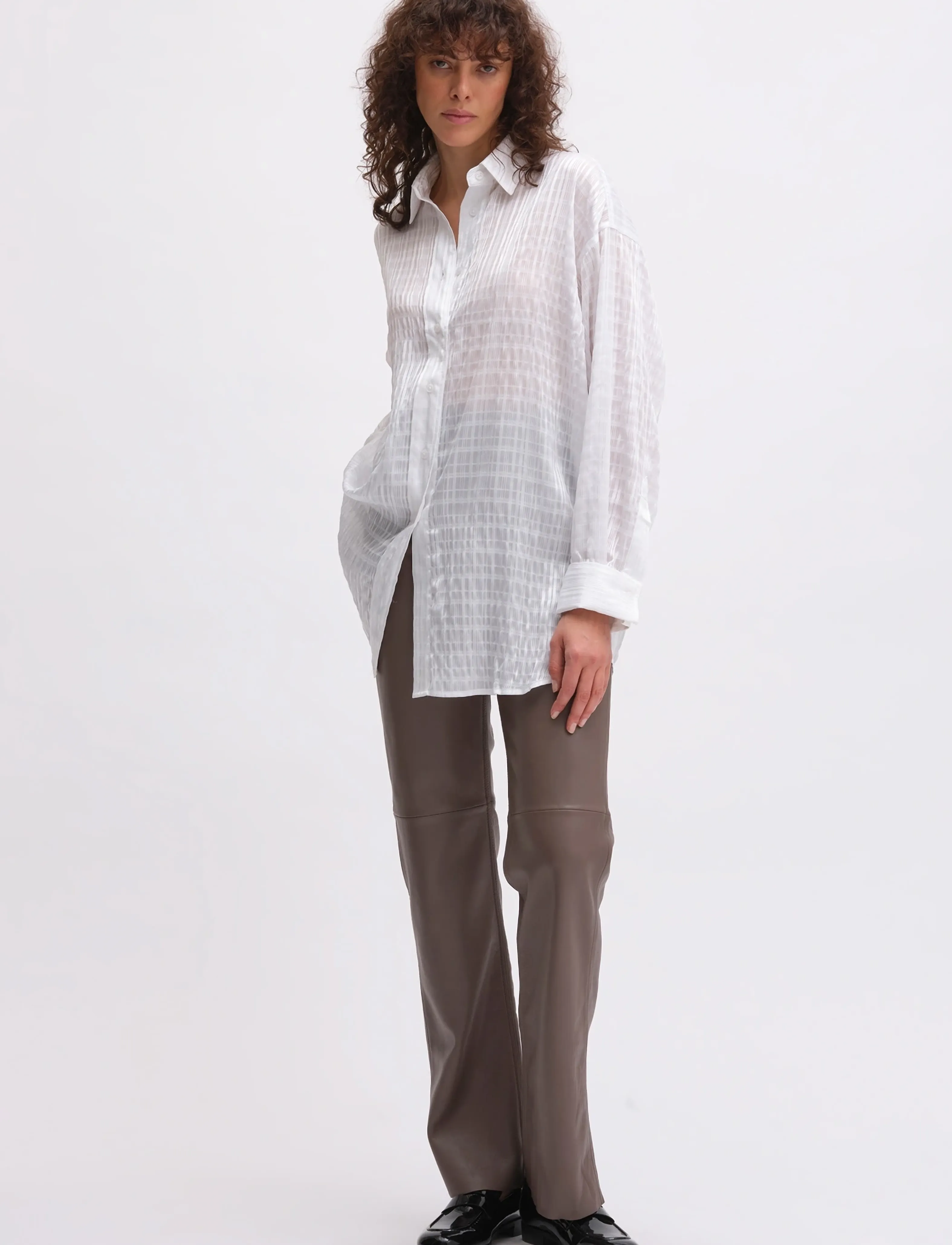 REMAIN Birger Christensen Oversized Shirt, 32, White, Skjorter > Langærmede, Dame