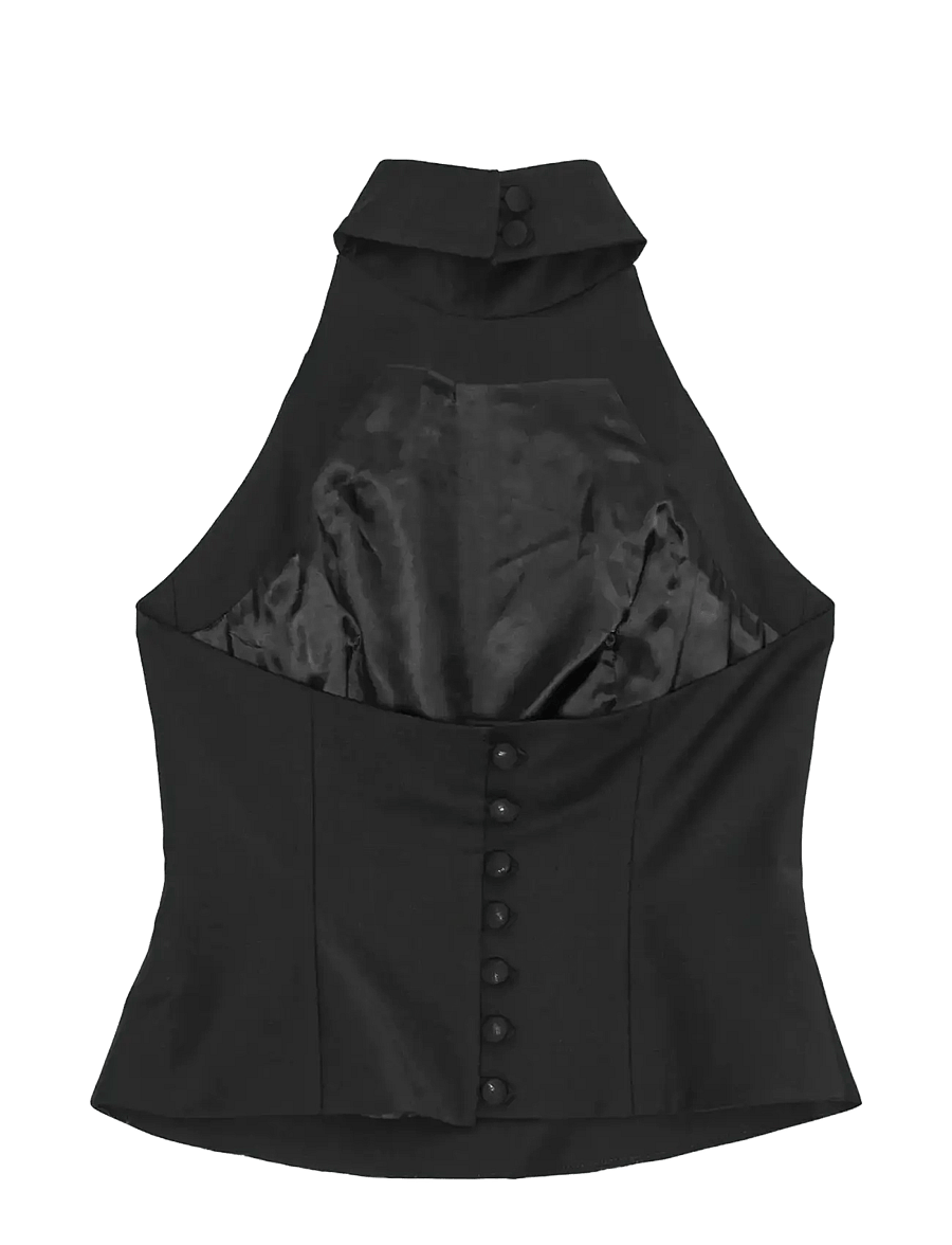 REMAIN Birger Christensen - HALTER NECK TOP - black - 2