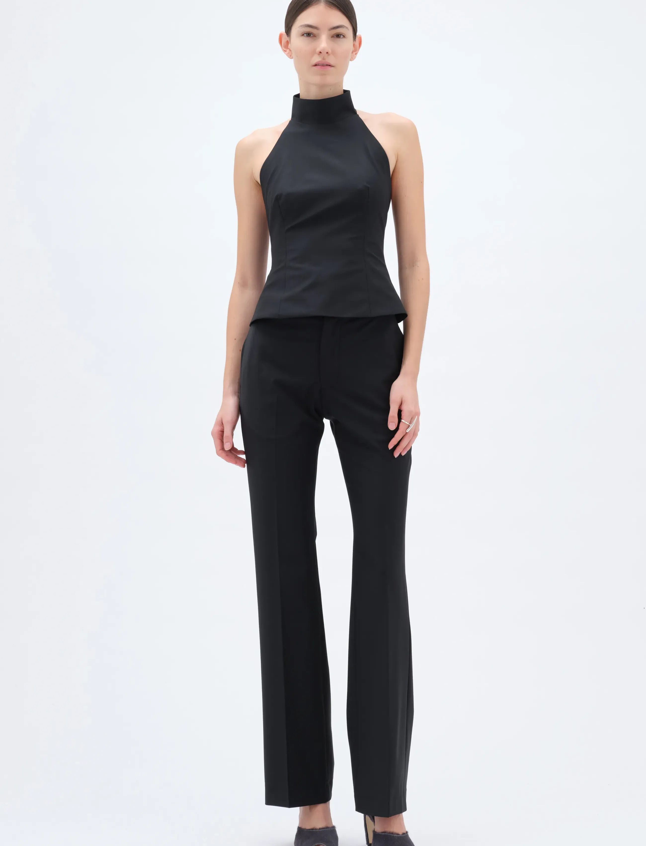 REMAIN Birger Christensen HALTER NECK TOP - T-särgid ja alussärgid - BLACK / black