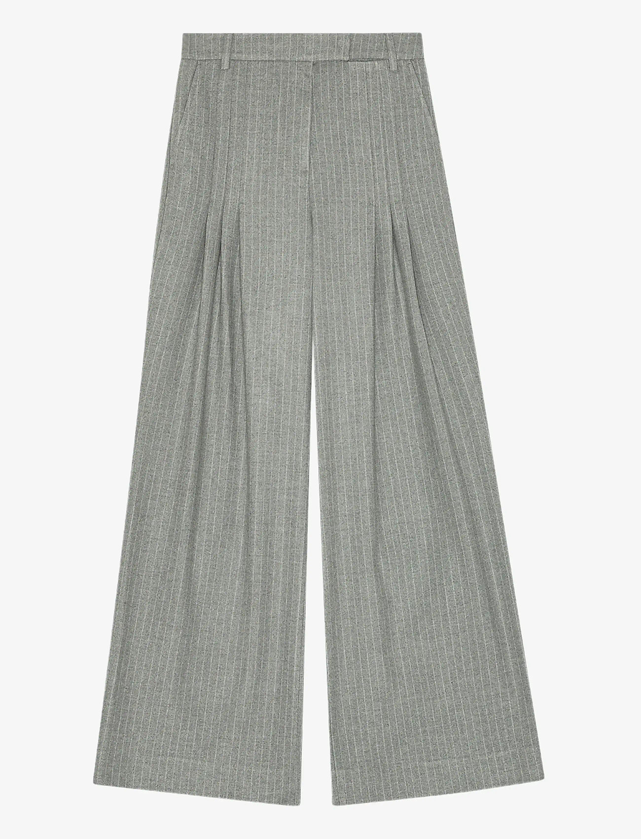 REMAIN Birger Christensen - WIDE SUITING PANTS - kostymbyxor - titanium comb. - 1