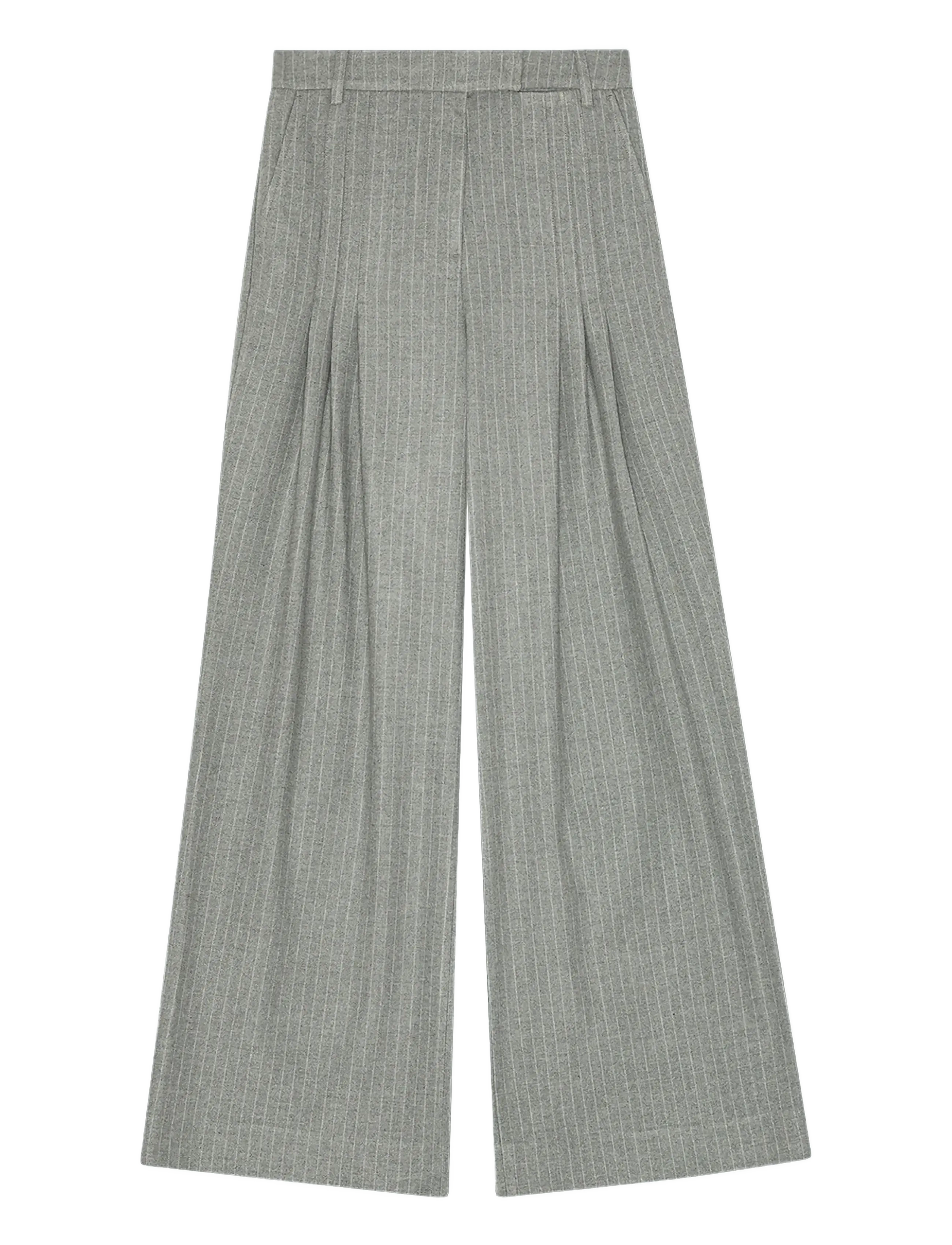 REMAIN Birger Christensen WIDE SUITING PANTS - Bukser - TITANIUM COMB. / grey