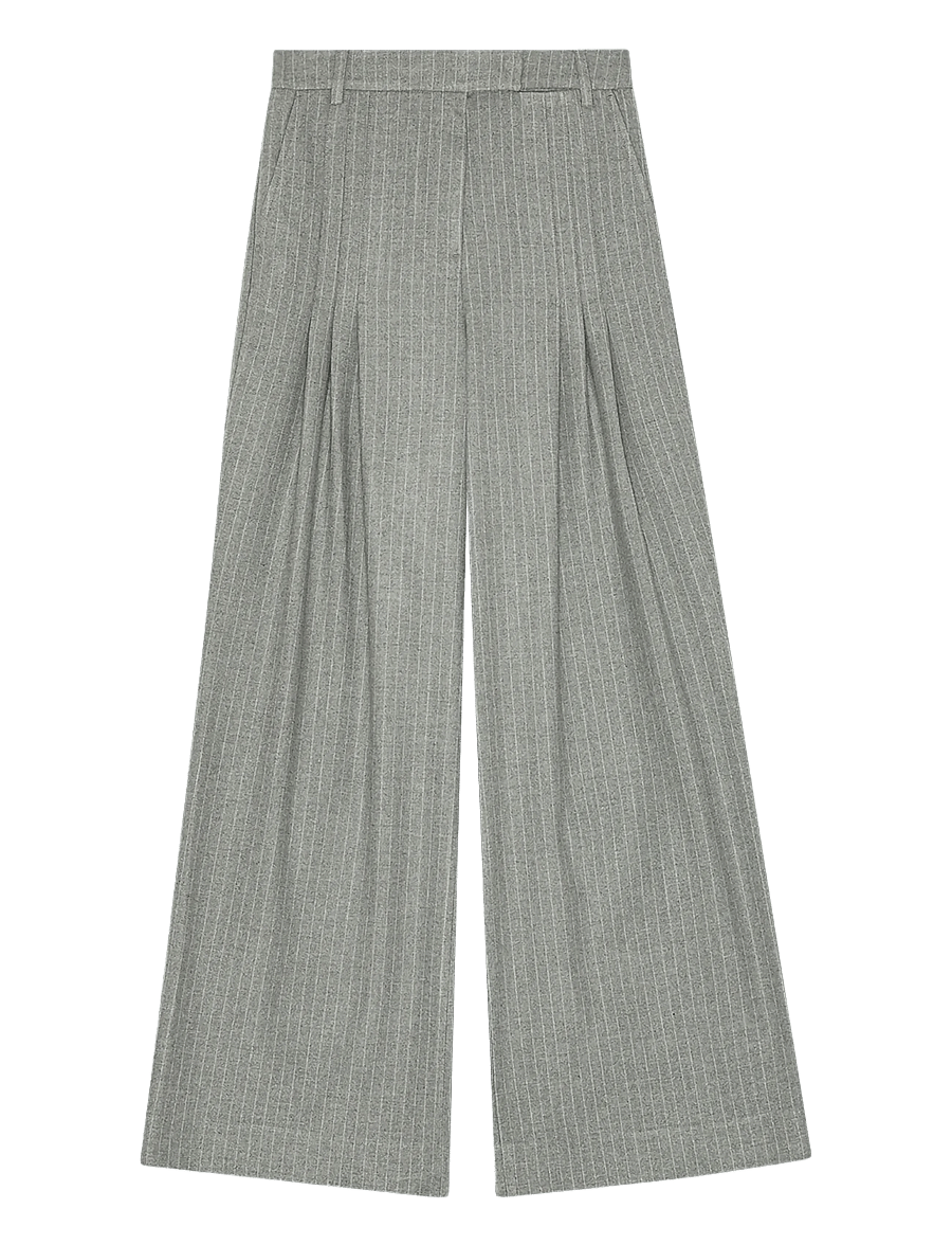 REMAIN Birger Christensen - WIDE SUITING PANTS - pidulikud püksid - titanium comb. - 1