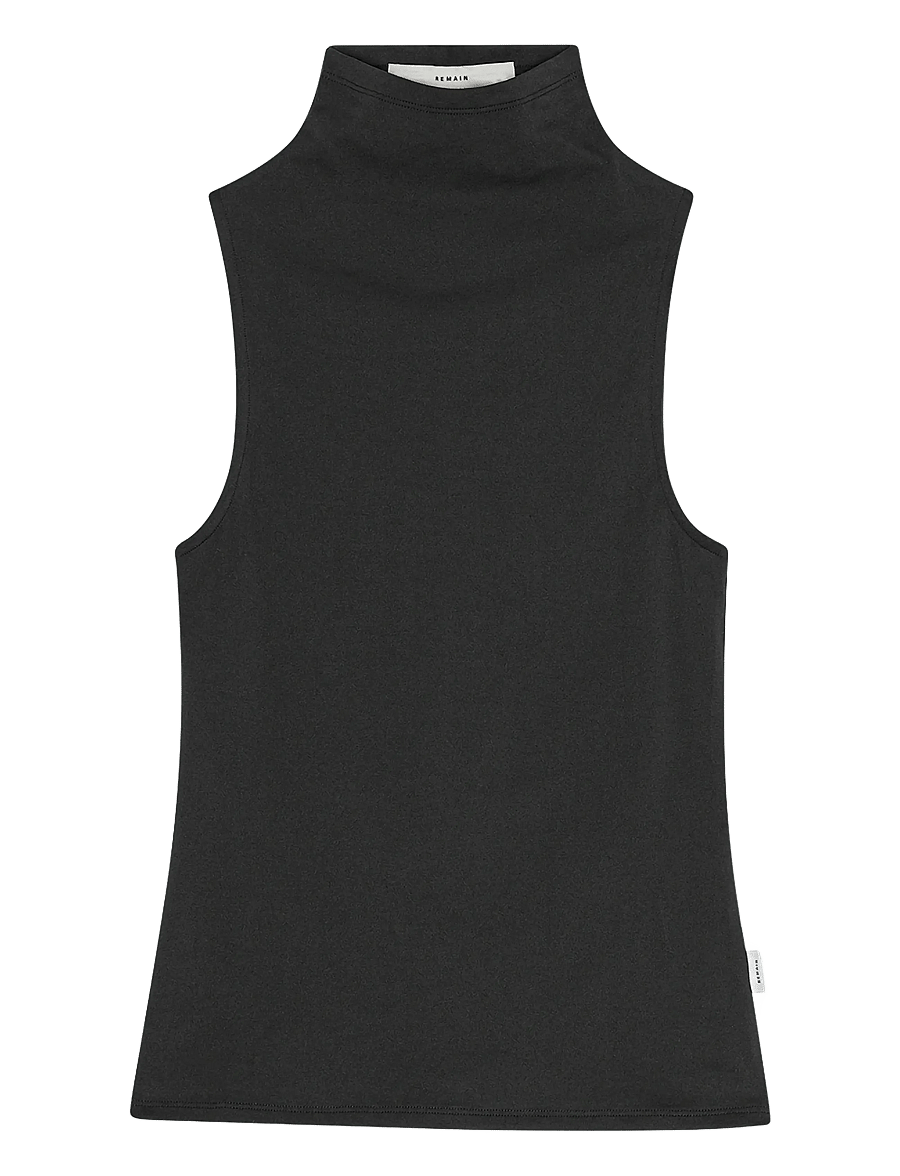 REMAIN Birger Christensen - HIGH NECK JERSEY TOP - sleeveless tops - black - 1