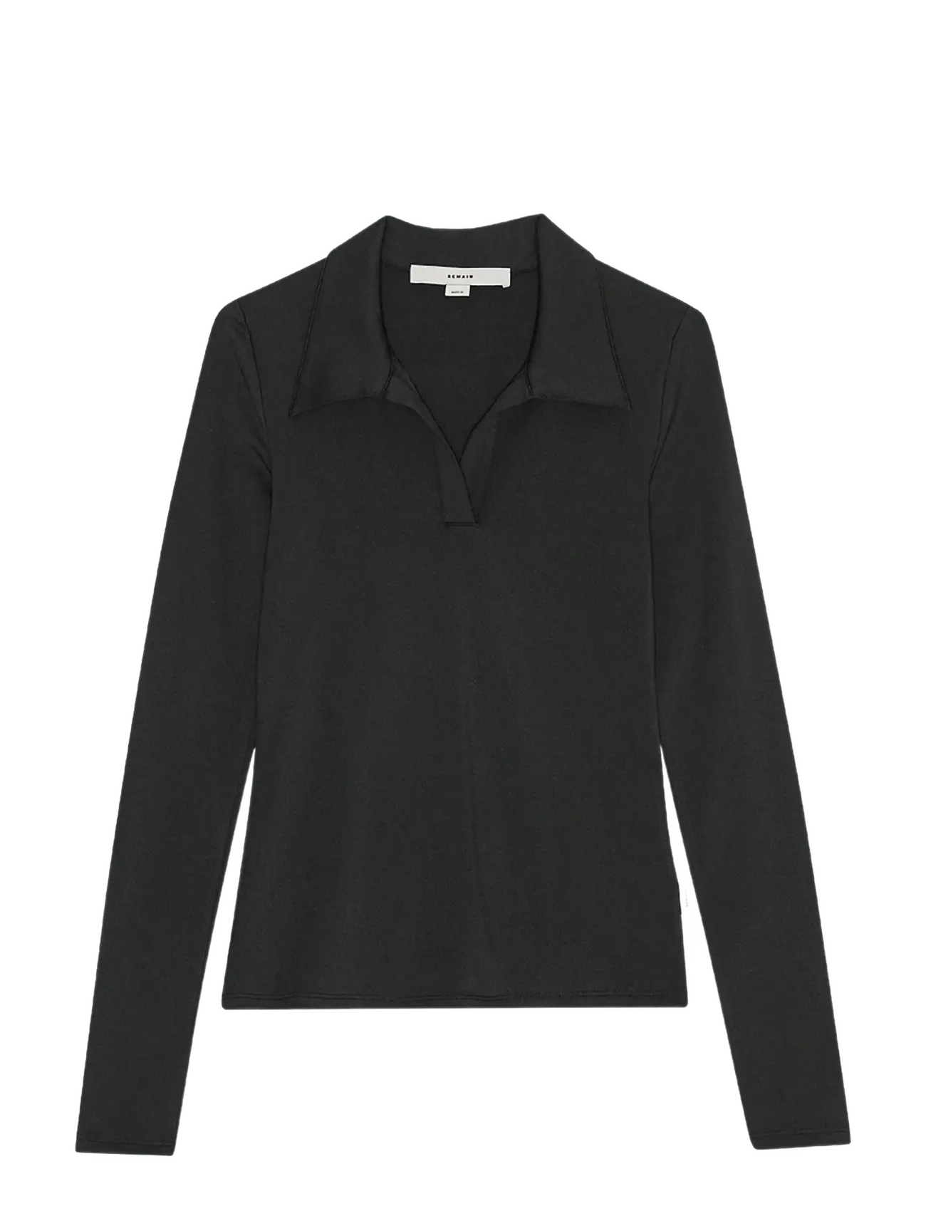 REMAIN Birger Christensen JERSEY POLO TOP - T-Shirts & Tops - BLACK / black