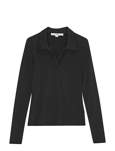 REMAIN Birger Christensen JERSEY POLO TOP - REMAIN - BLACK / black