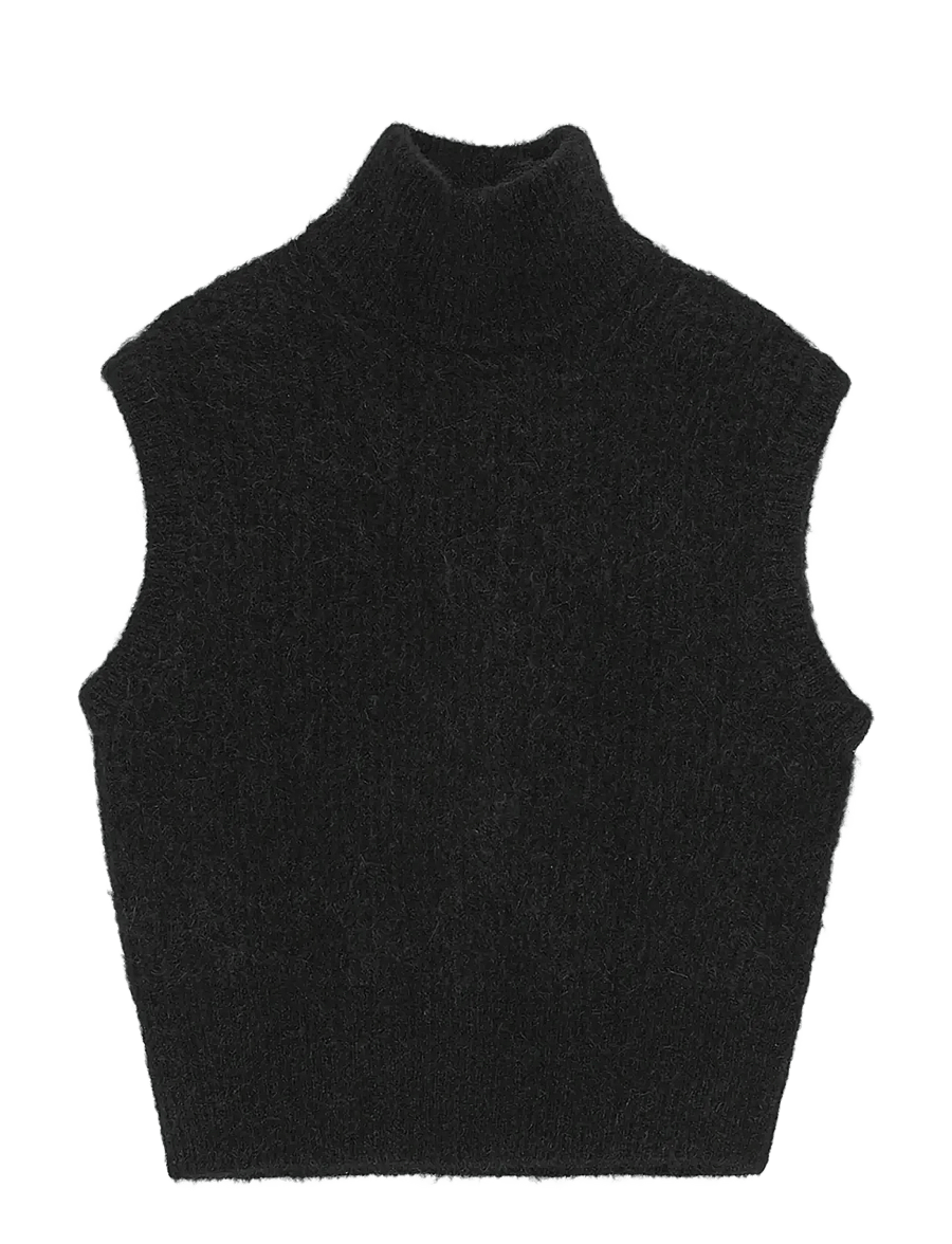 REMAIN Birger Christensen - CREW NECK VEST - pooloneuleet - black - 1