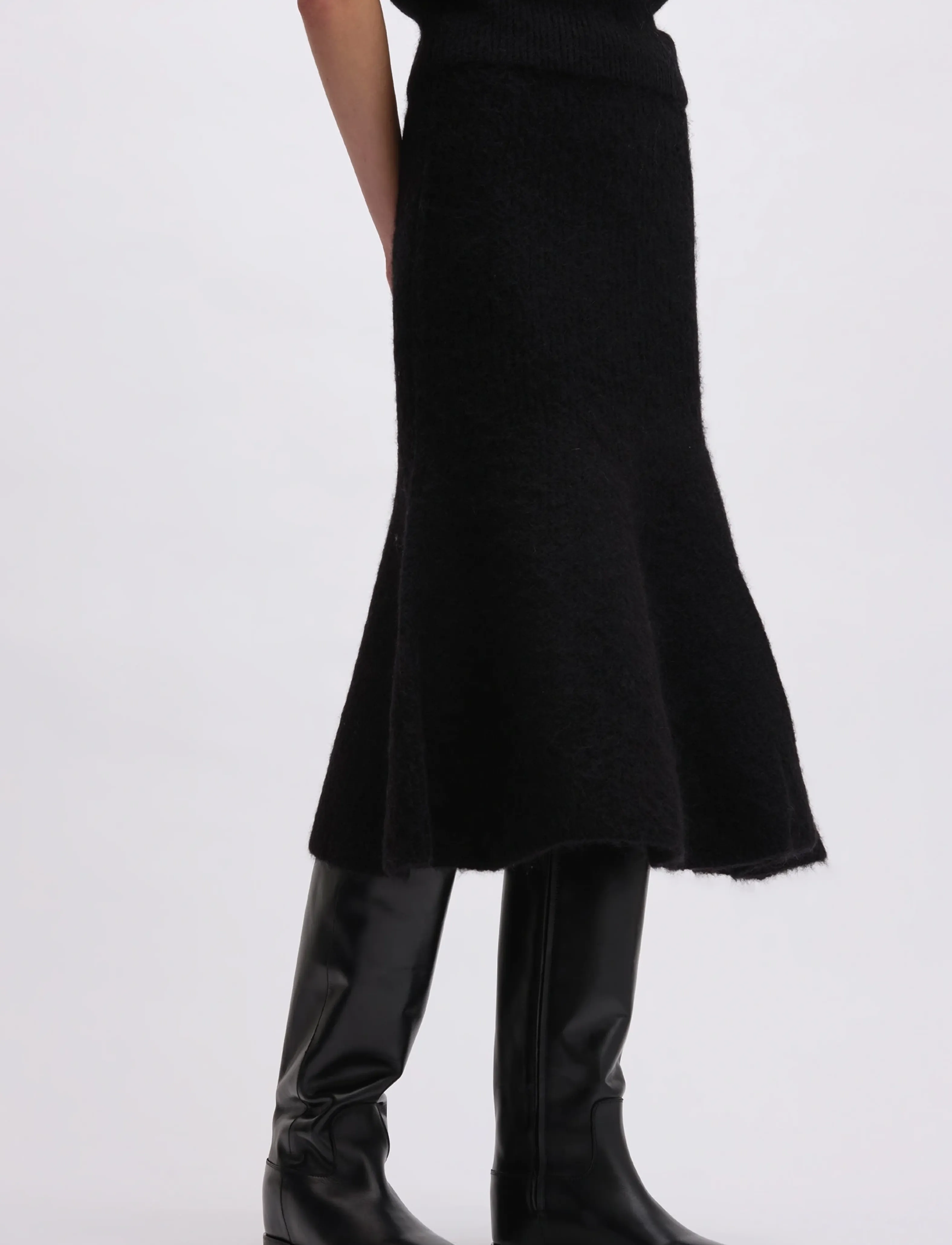 REMAIN Birger Christensen - KNIT MIDI SKIRT - kootud seelikud - black - 3