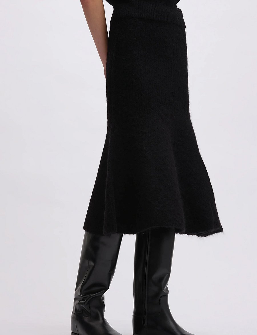 REMAIN Birger Christensen - KNIT MIDI SKIRT - kootud seelikud - black - 3