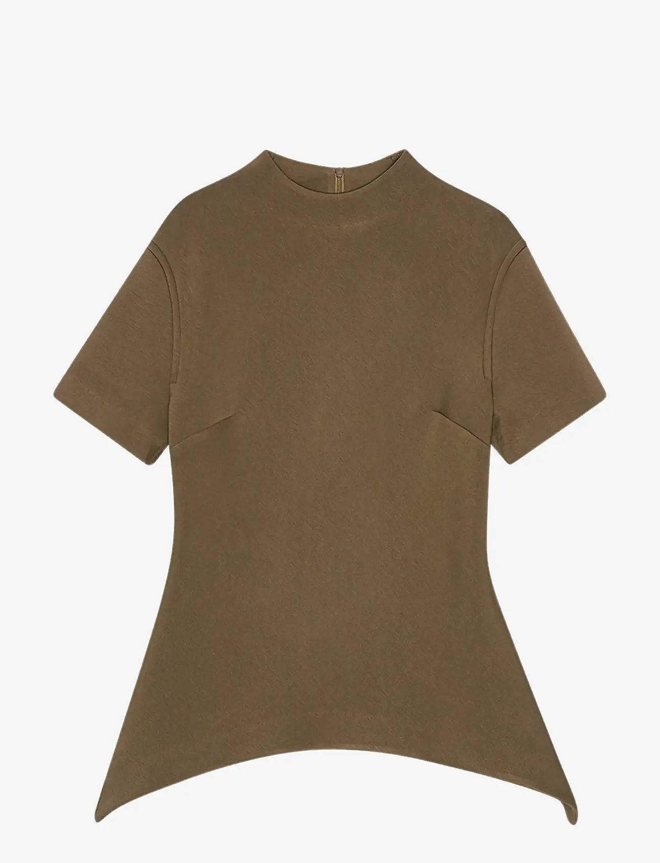 REMAIN Birger Christensen - SHORT SLEEVE SCUBA TOP - t-shirts - chocolate martini - 1