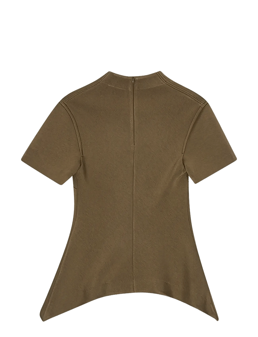 REMAIN Birger Christensen - SHORT SLEEVE SCUBA TOP - t-shirty - chocolate martini - 2