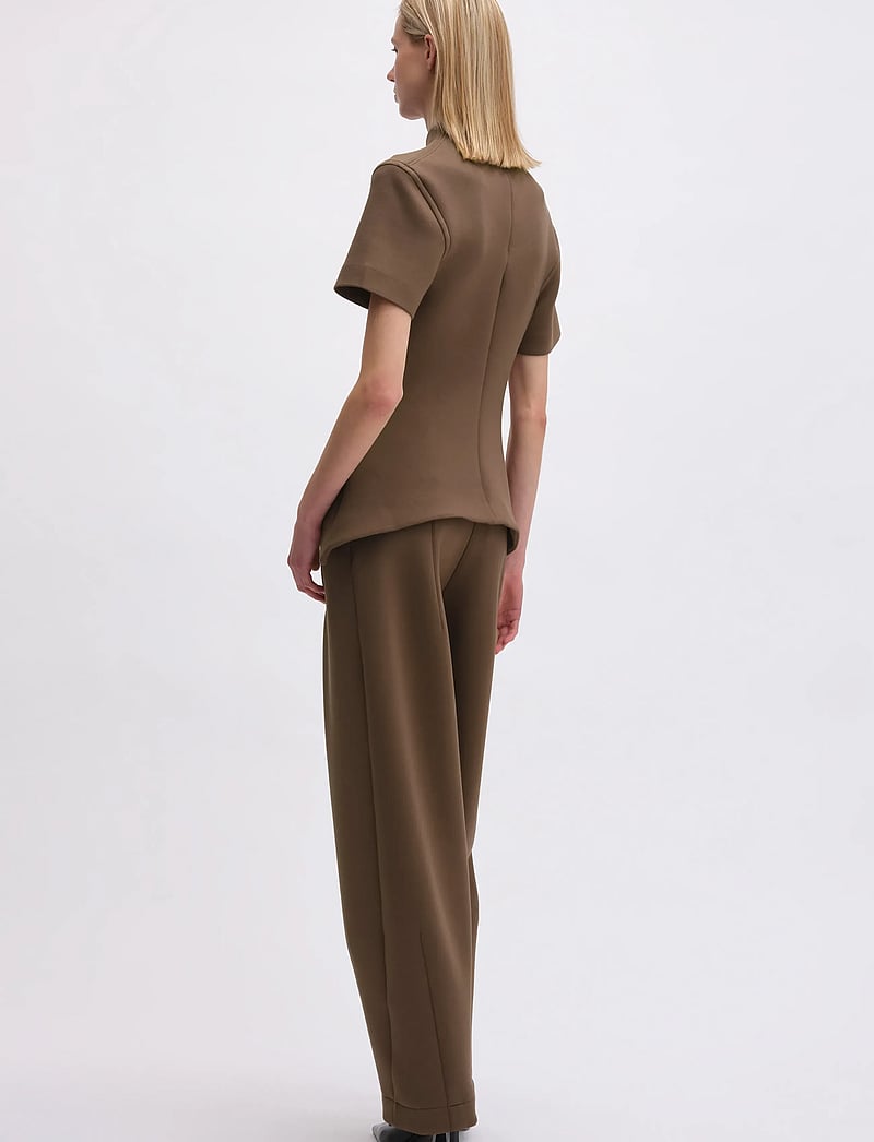 REMAIN Birger Christensen - SHORT SLEEVE SCUBA TOP - t-shirts - chocolate martini - 3