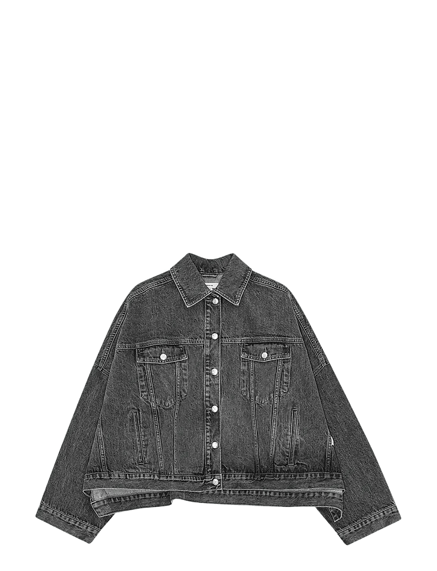 REMAIN Birger Christensen - DRAPY BACK DENIM JACKET - frühlingsjacken - frost gray - 1