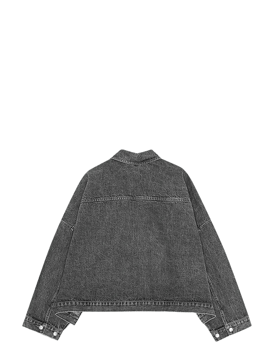 REMAIN Birger Christensen - DRAPY BACK DENIM JACKET - frühlingsjacken - frost gray - 2