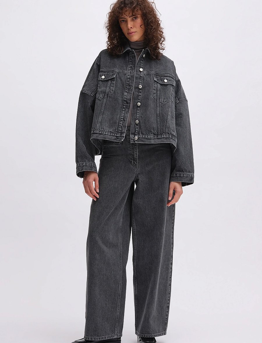 REMAIN Birger Christensen - DRAPY BACK DENIM JACKET - frühlingsjacken - frost gray - 0
