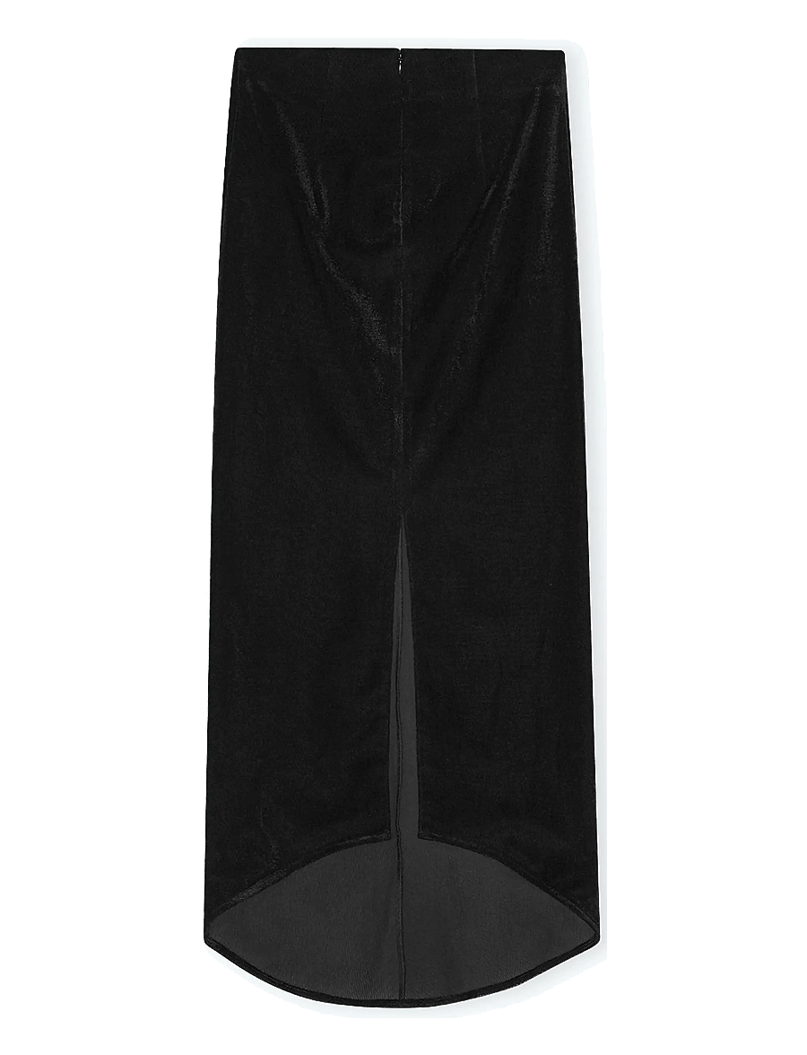 REMAIN Birger Christensen - VELVET MESH SKIRT - midi nederdele - black - 2