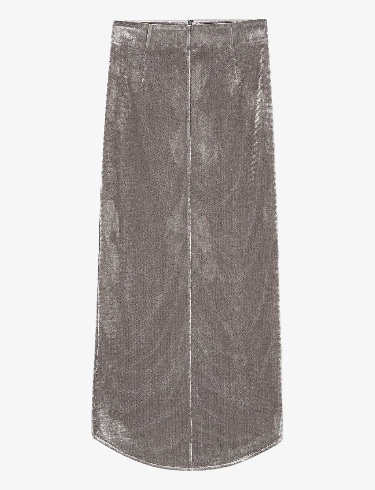 REMAIN Birger Christensen - VELVET MESH SKIRT - midi-röcke - plum kitten - 1