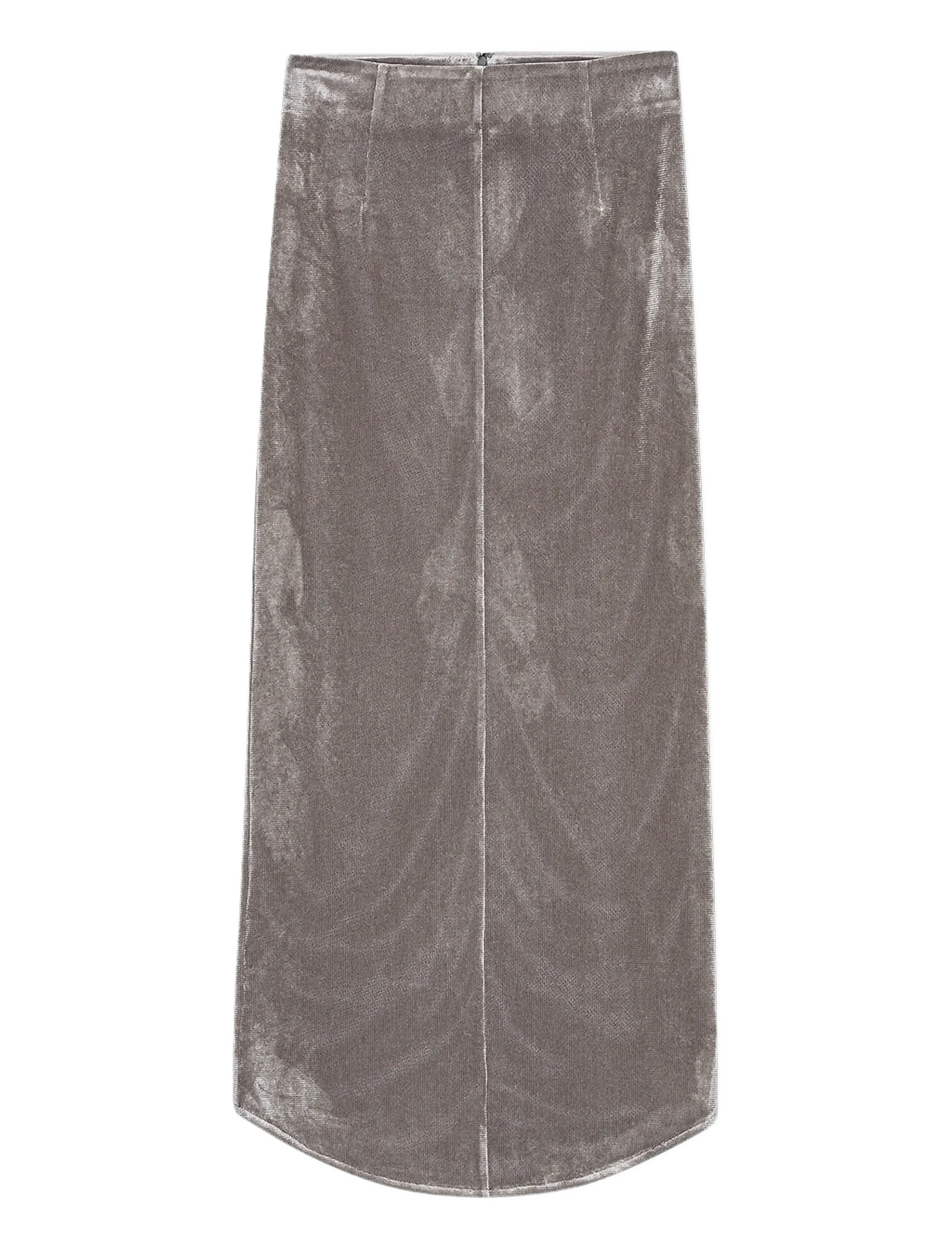 REMAIN Birger Christensen VELVET MESH SKIRT - Erbjudanden - PLUM KITTEN / grey