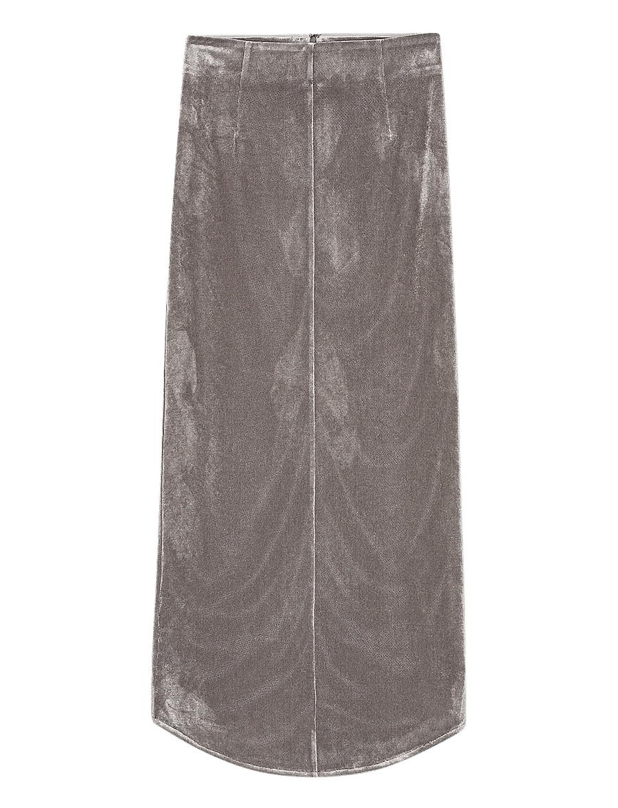 REMAIN Birger Christensen - VELVET MESH SKIRT - midi nederdele - plum kitten - 1