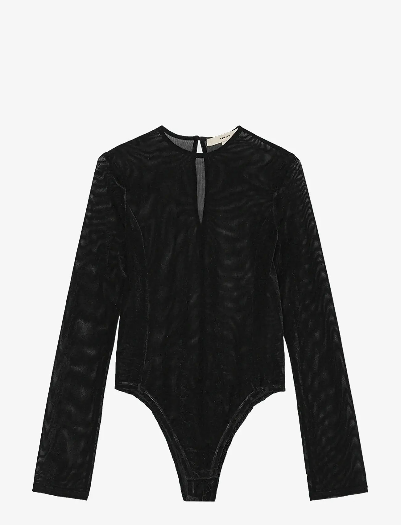 REMAIN Birger Christensen - VELVET MESH BODYSUIT - bodies - black - 1