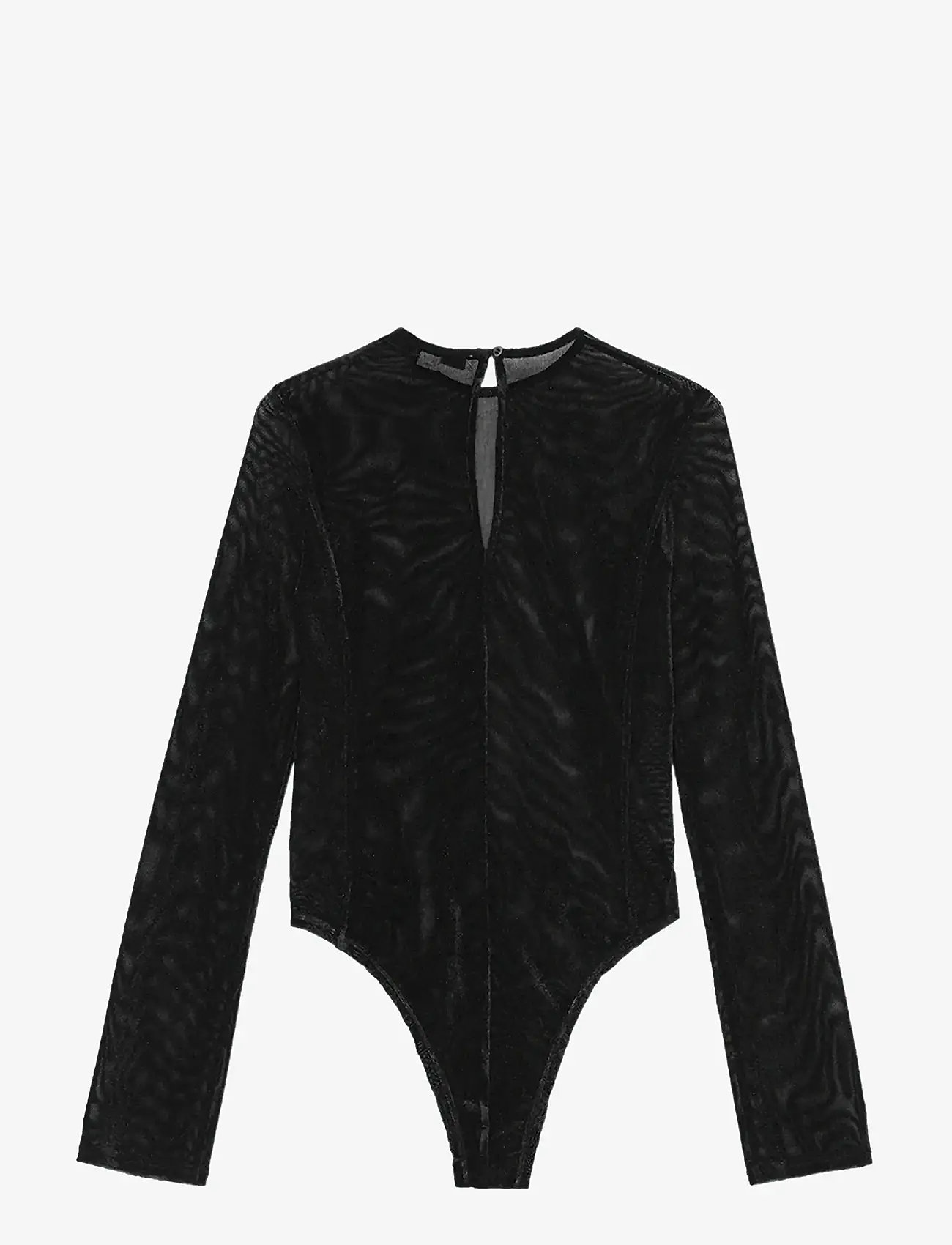 REMAIN Birger Christensen - VELVET MESH BODYSUIT - bodies - black - 2