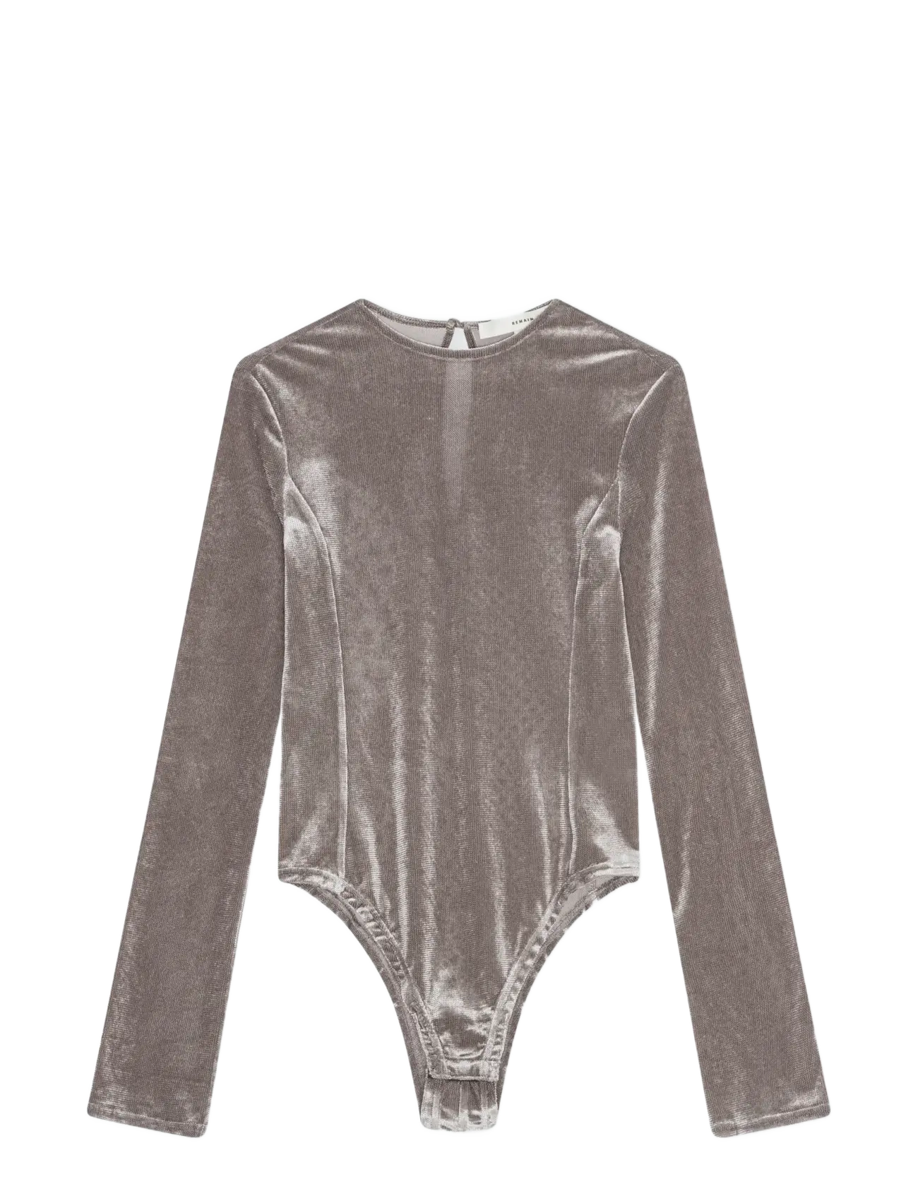 REMAIN Birger Christensen VELVET MESH BODYSUIT - Clothing - PLUM KITTEN / grey