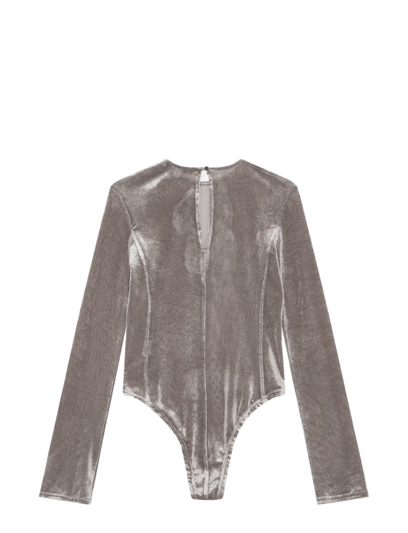 REMAIN Birger Christensen - VELVET MESH BODYSUIT - plum kitten - 2