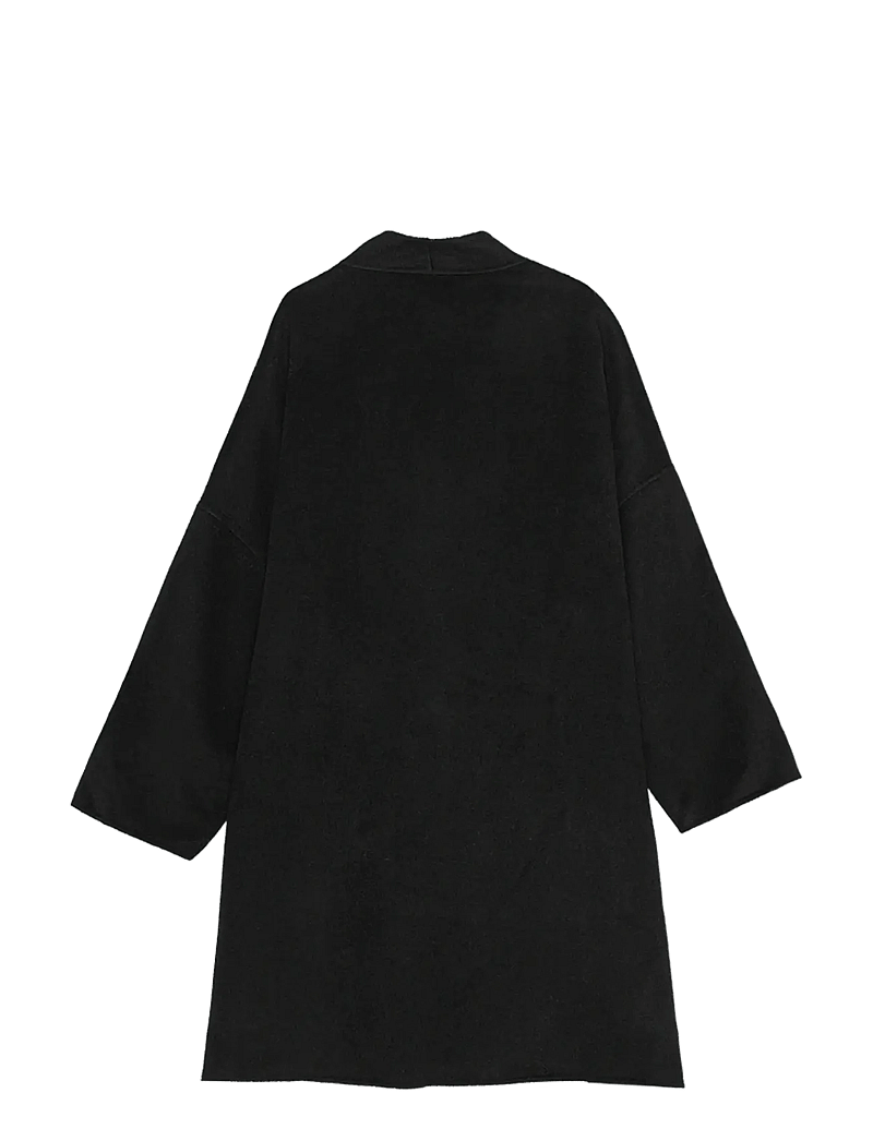 REMAIN Birger Christensen - DRAPY WOOL COAT - villased mantlid - black - 2