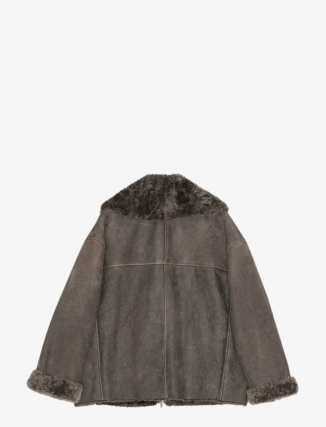 REMAIN Birger Christensen - SHEARLING BOMBER JACKET - vårjackor - licorice - 1