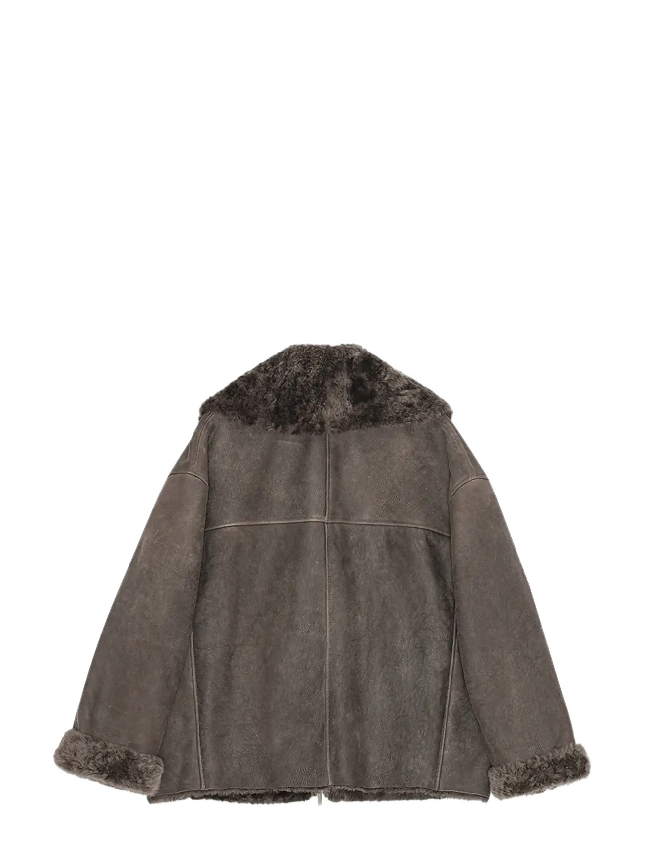 REMAIN Birger Christensen - SHEARLING BOMBER JACKET - nahktagid - licorice - 1